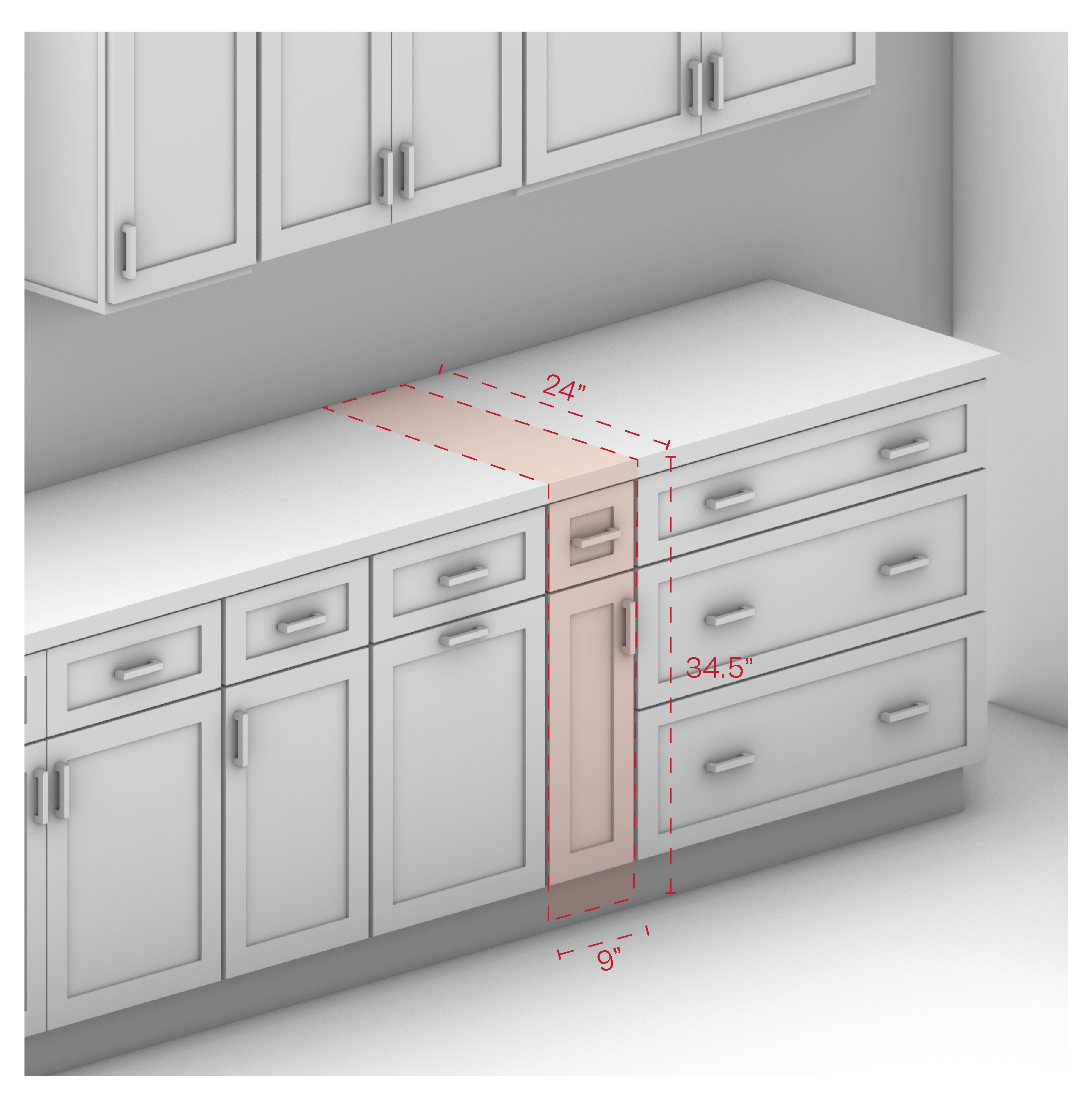 Base Cabinet 9" Width