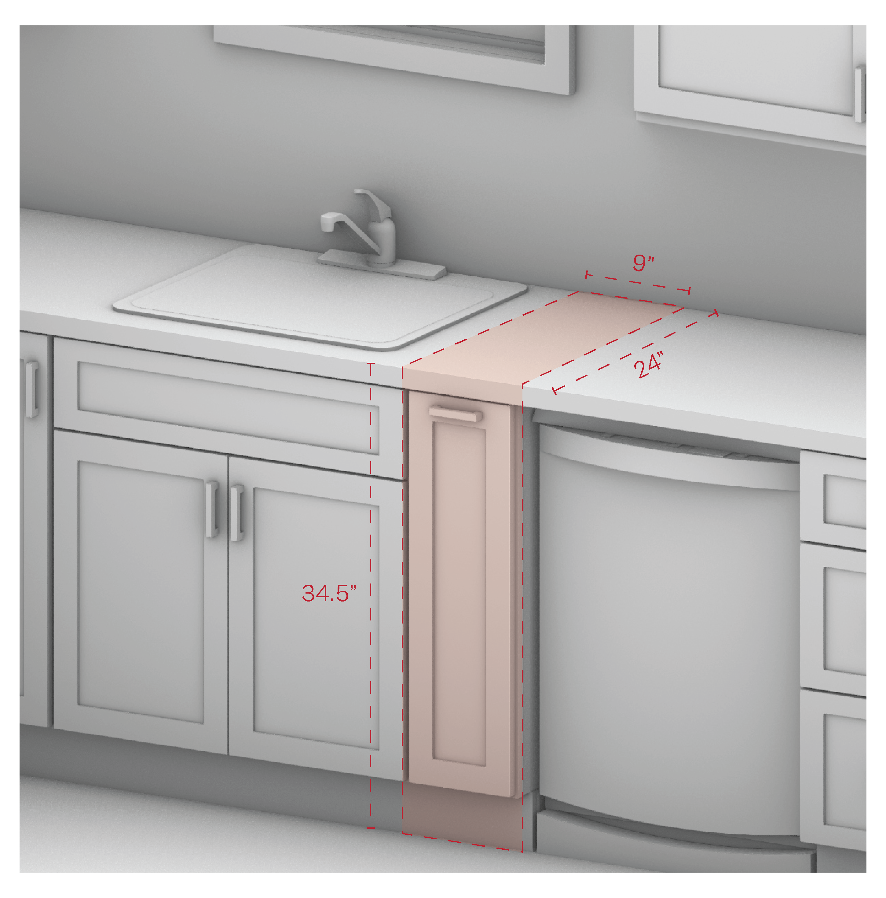 Spice Rack Cabinet 9" Width