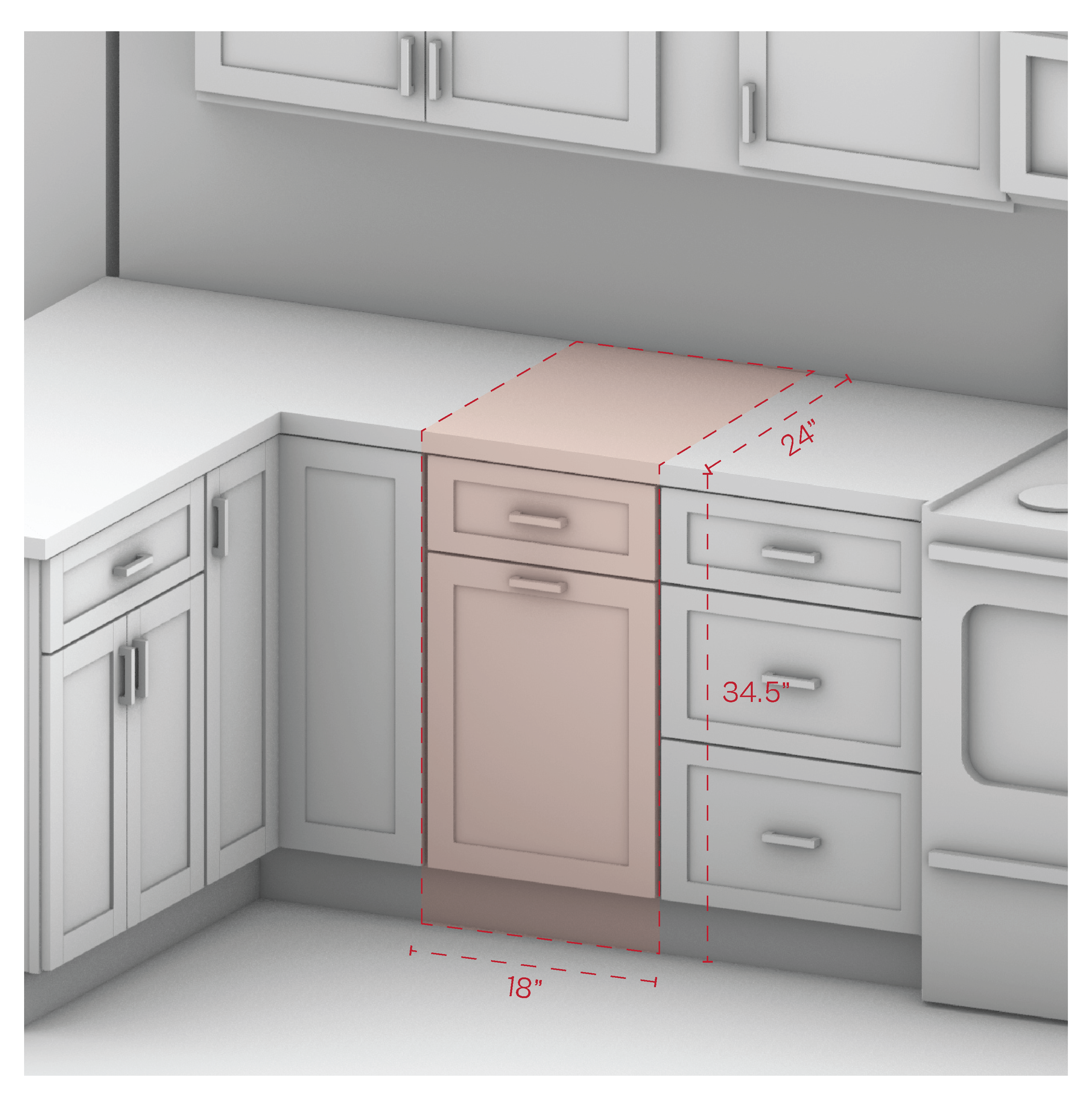 Garbage Cabinet 18" Width