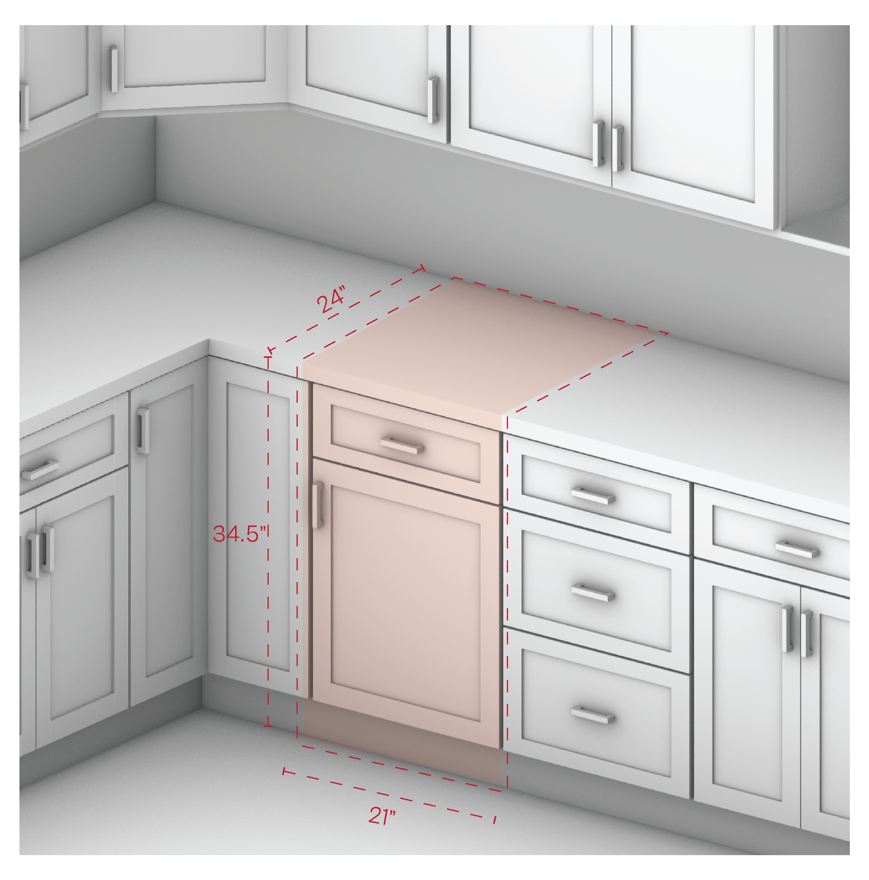 Base Cabinet 21" Width