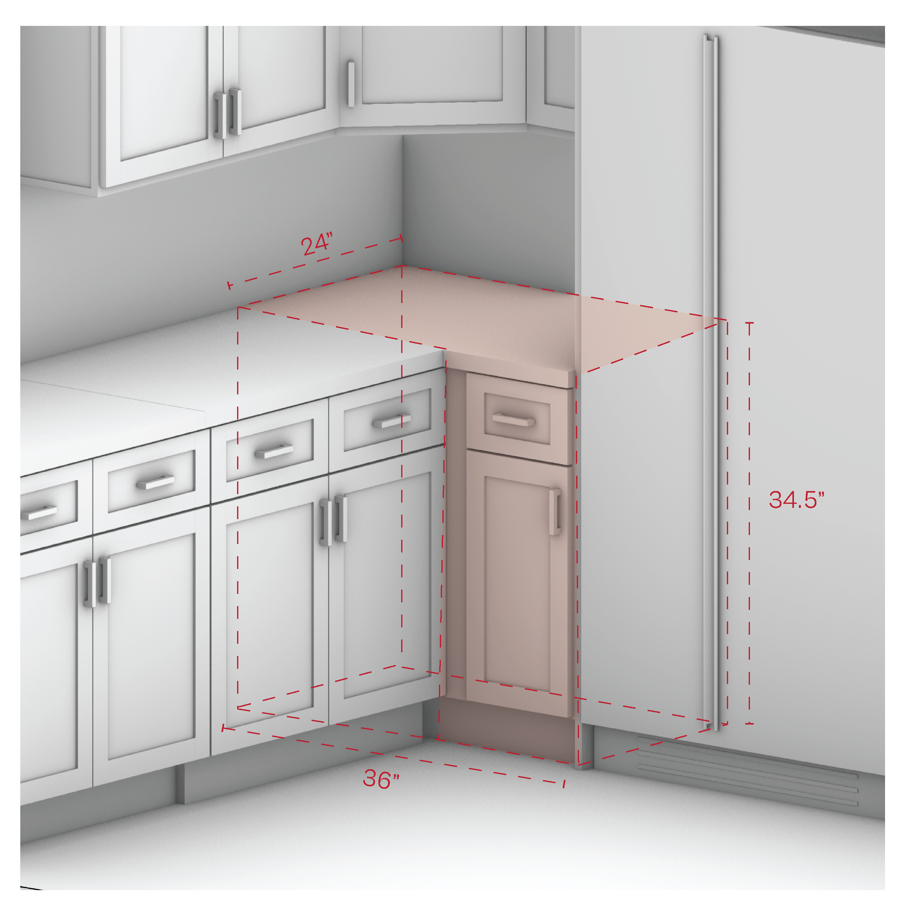 Base Blind Cabinet 36" Width