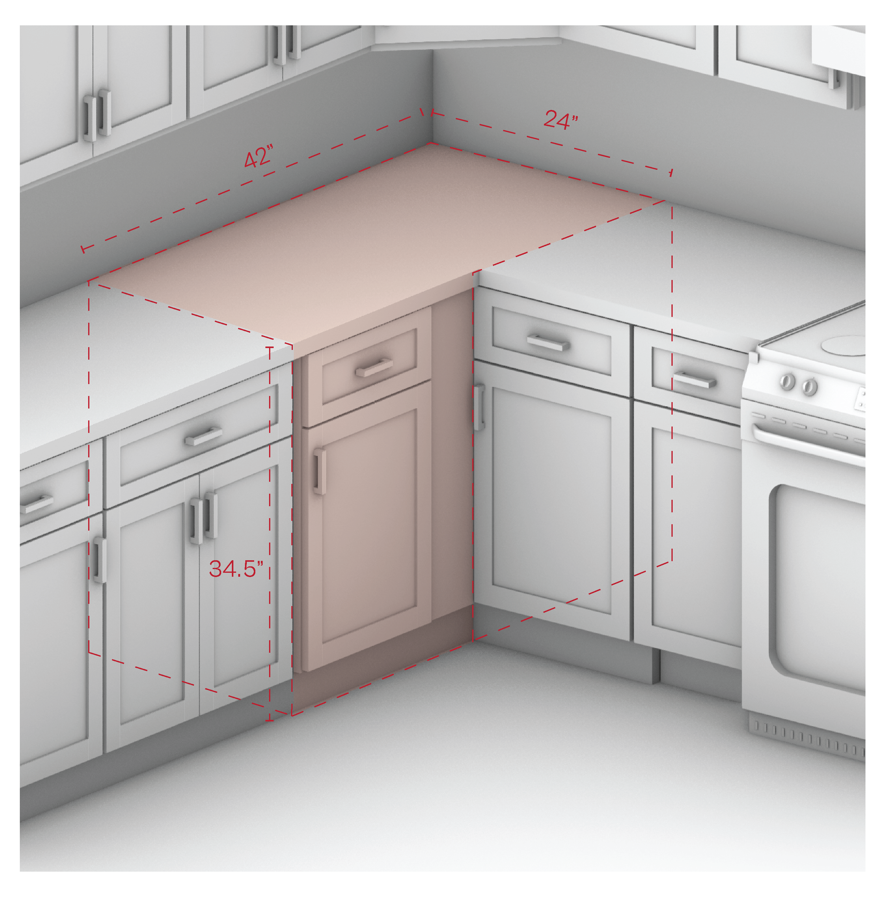 Base Blind Cabinets 42" Width