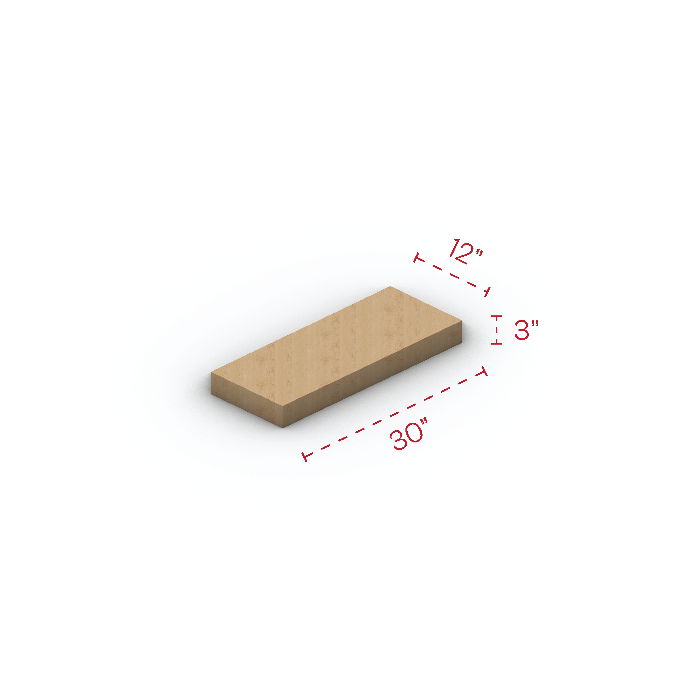 Birch Floating Shelf 30" Width