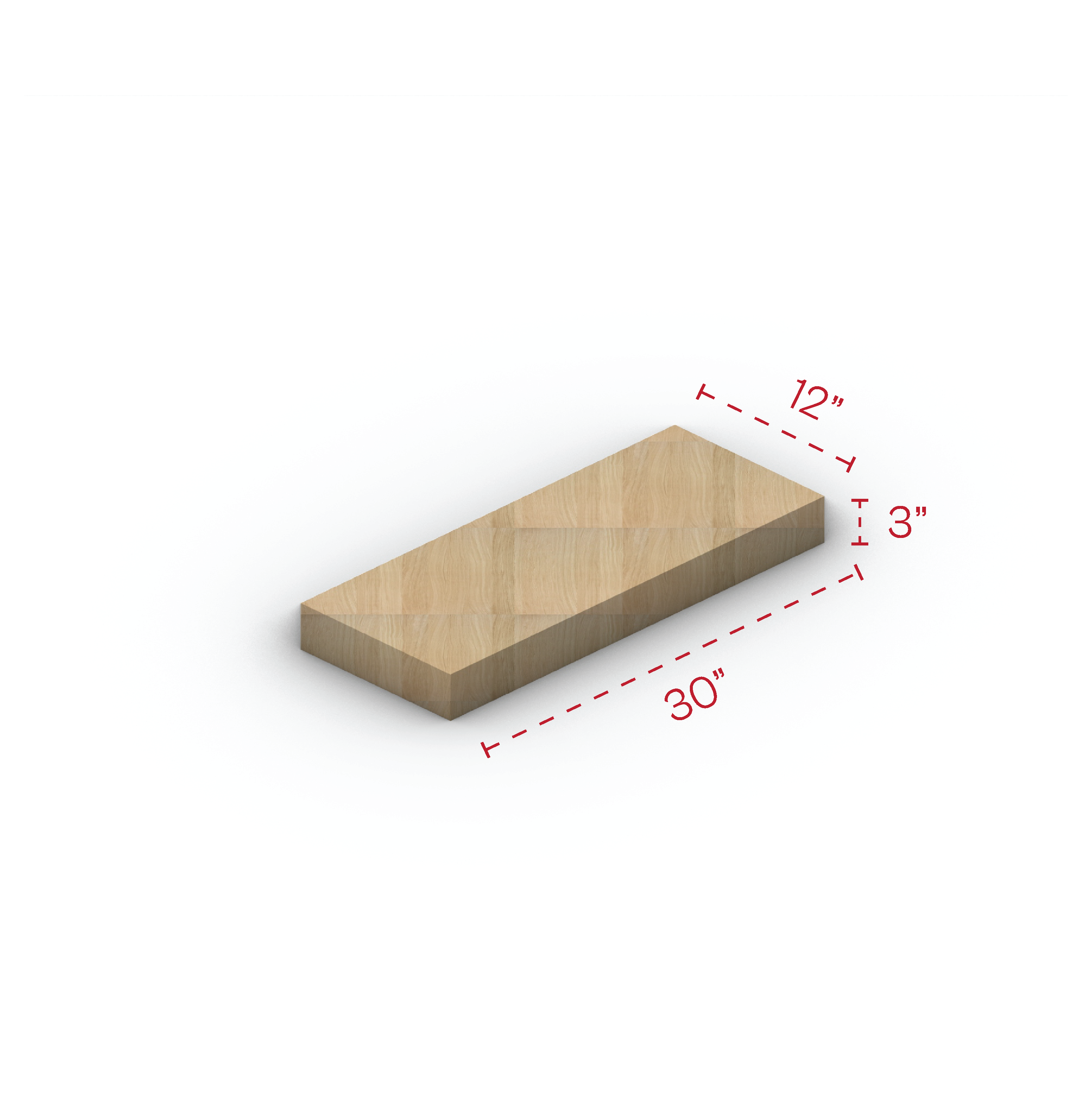 Oak Floating Shelf 30" Width