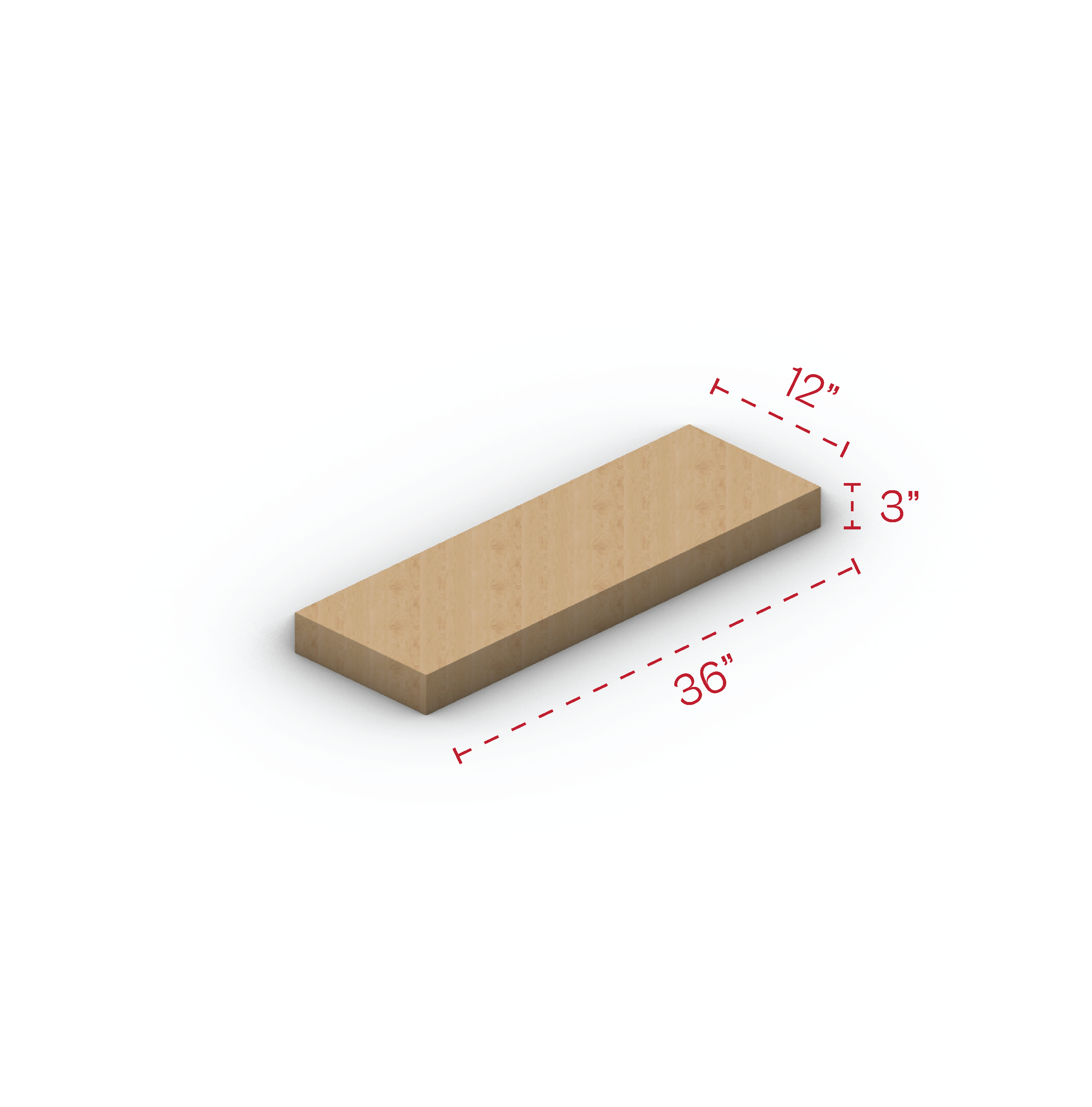 Birch Floating Shelf 36" Width