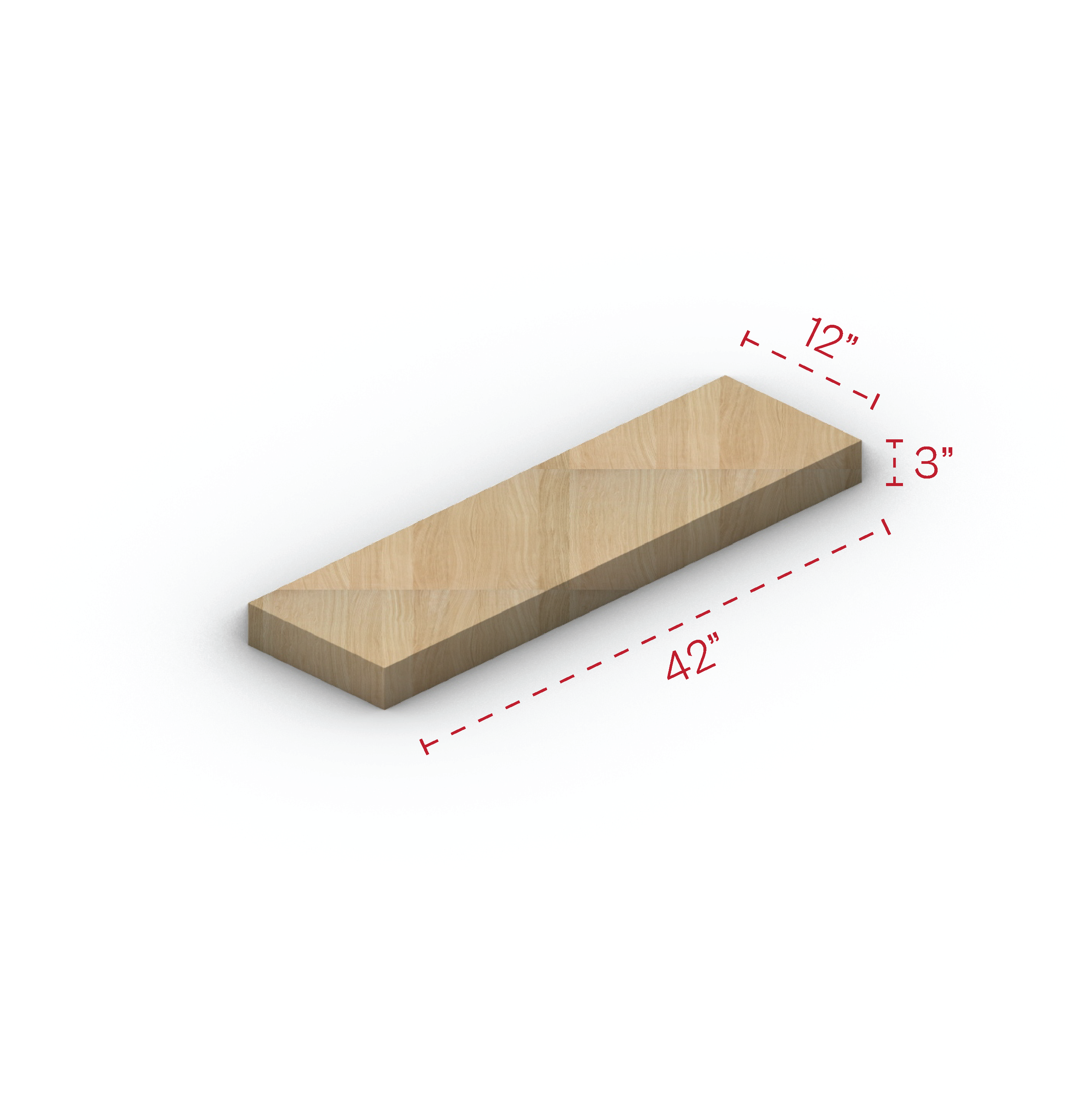 Oak Floating Shelf 42" Width