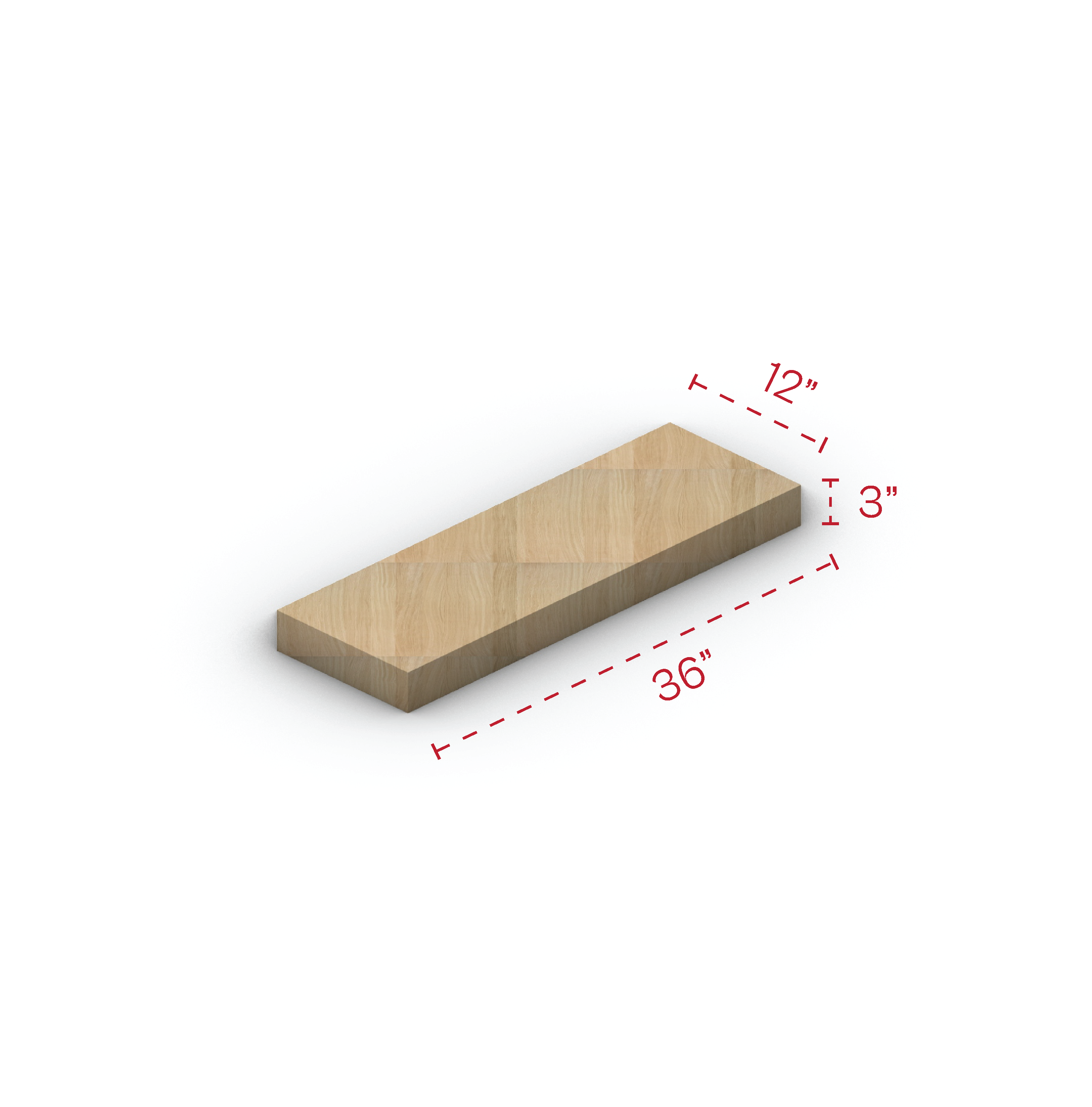 Oak Floating Shelf 36" Width
