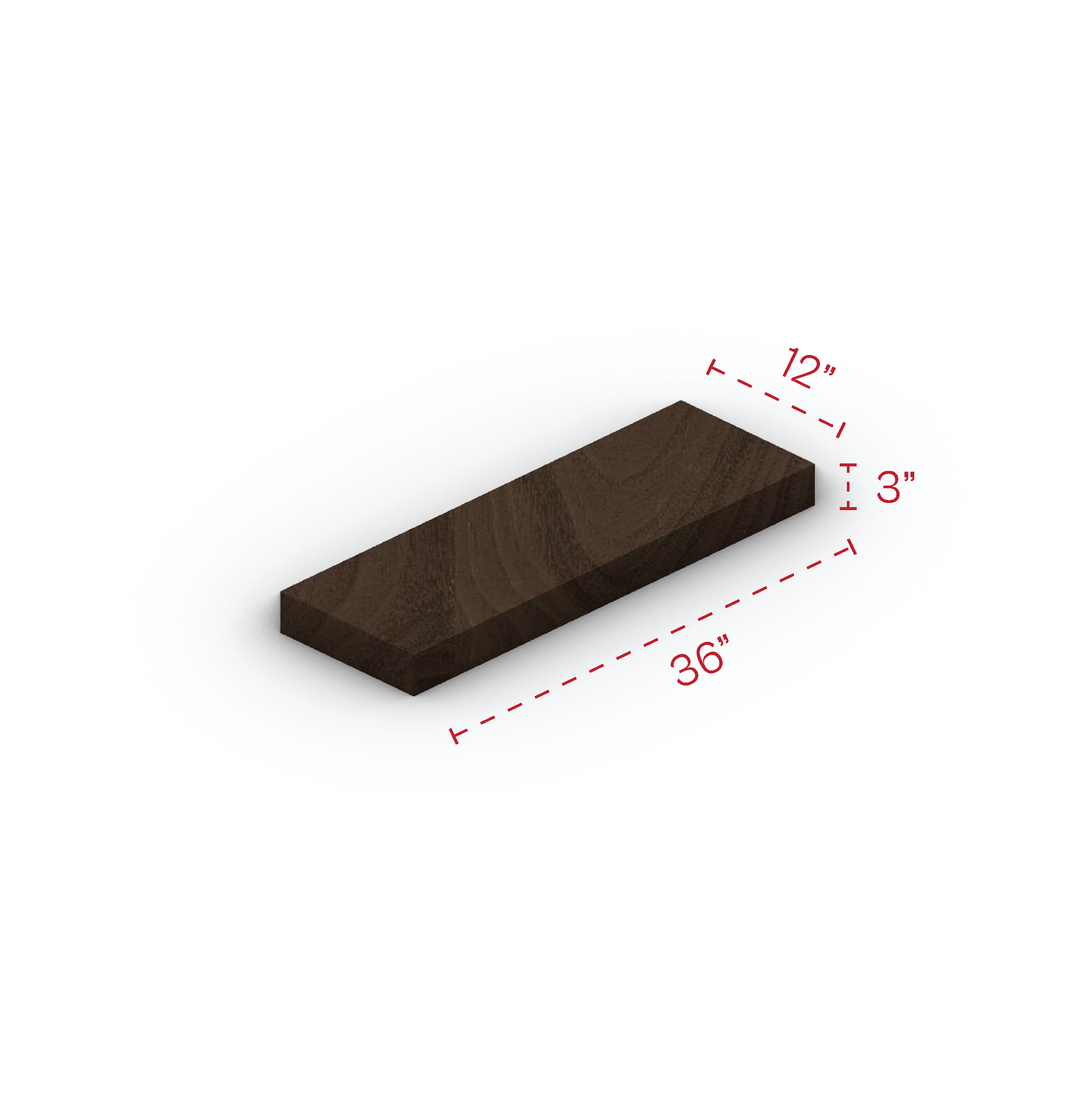Walnut Floating Shelf 36" Width