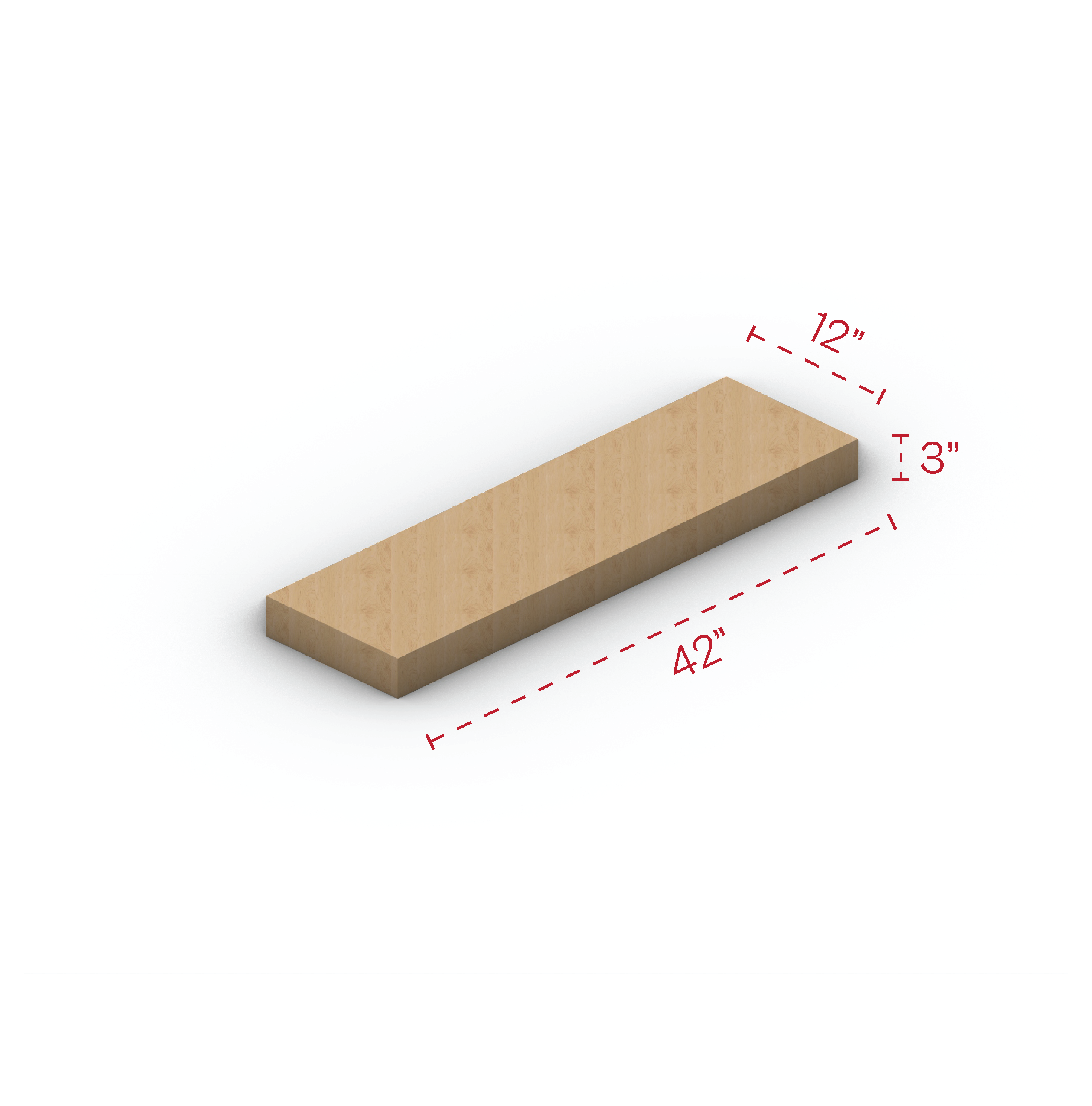 Birch Floating Shelf 42" Width