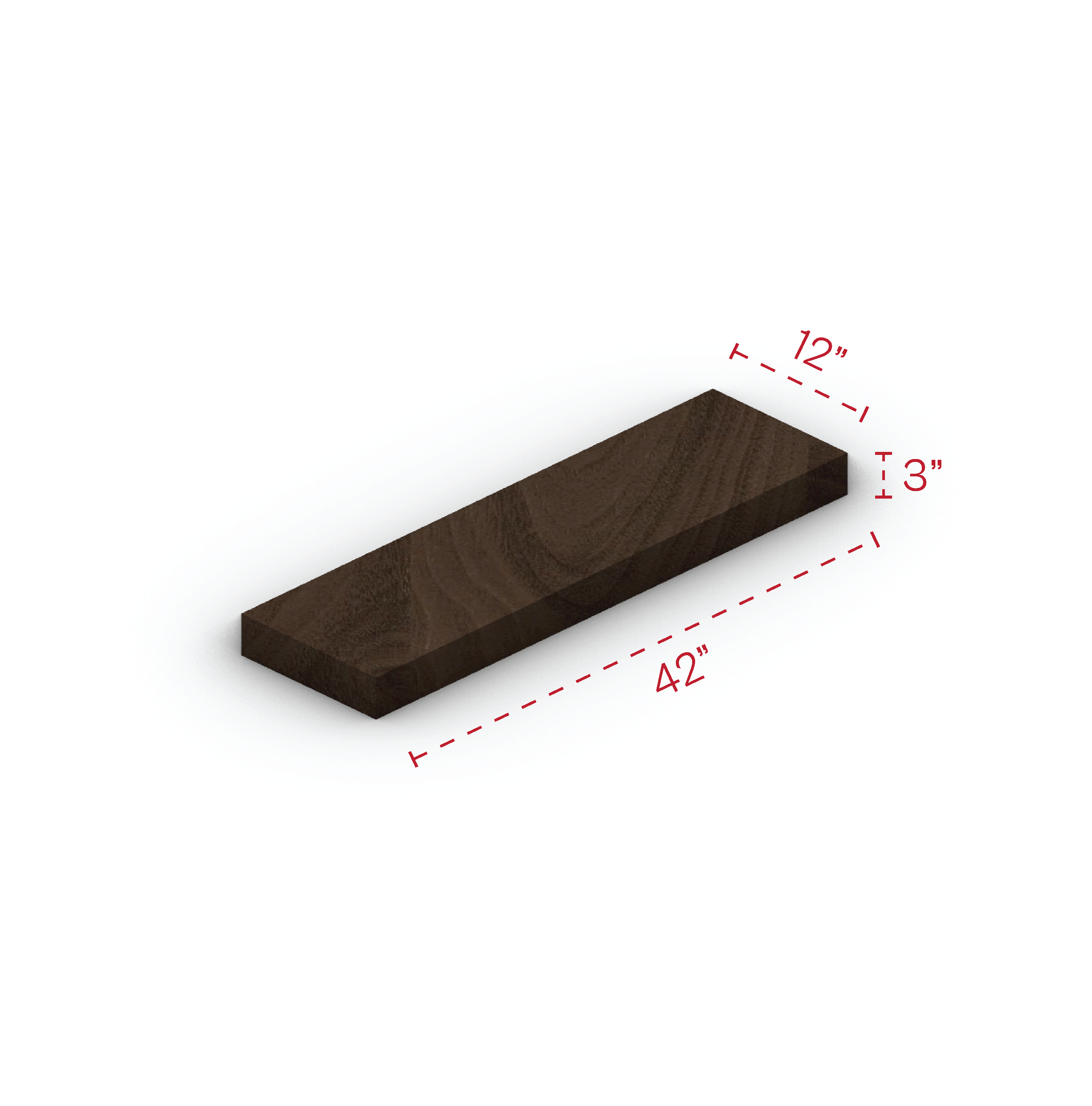 Walnut Floating Shelf 42" Width
