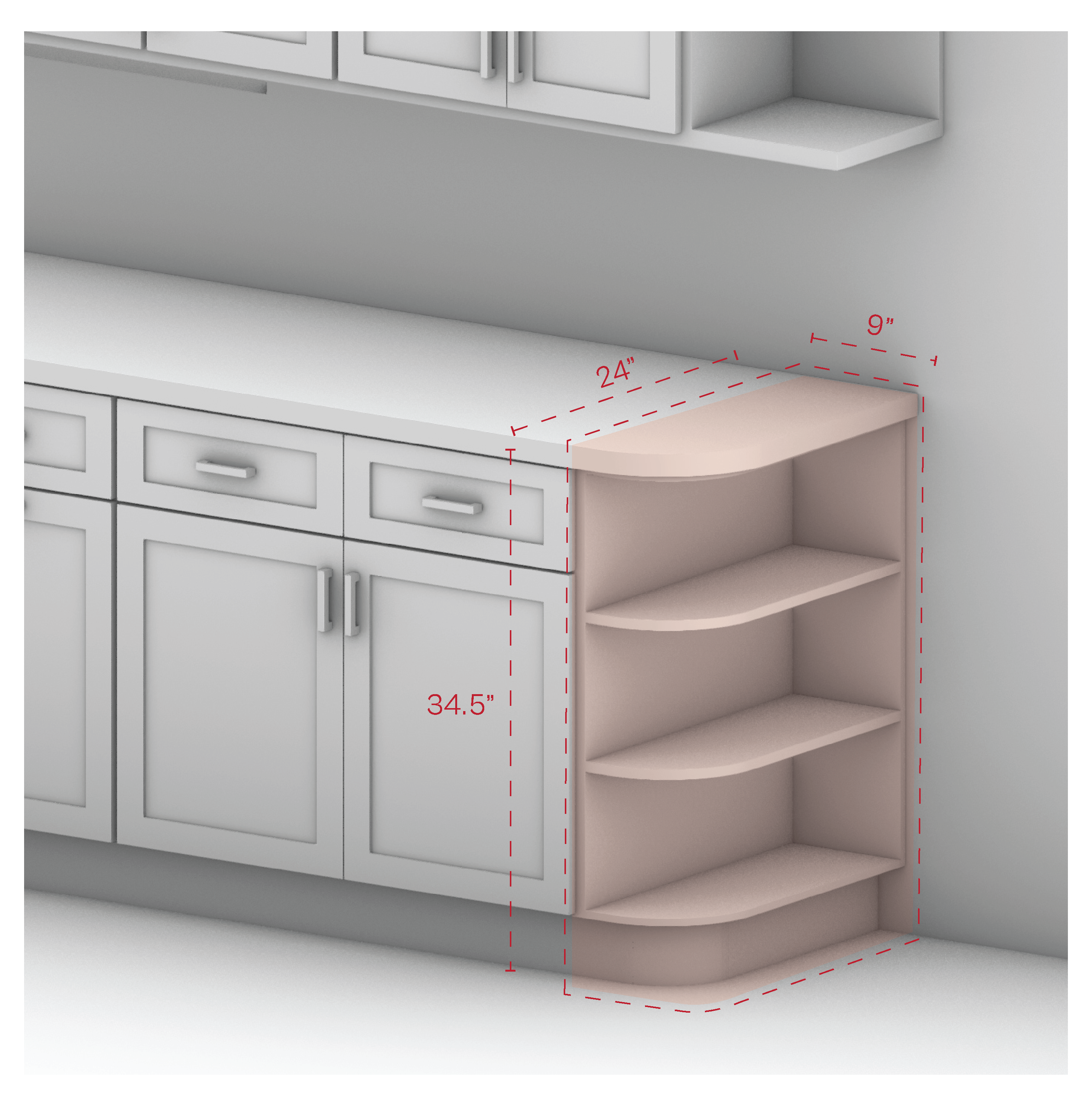 Base End Shelf 09" Width