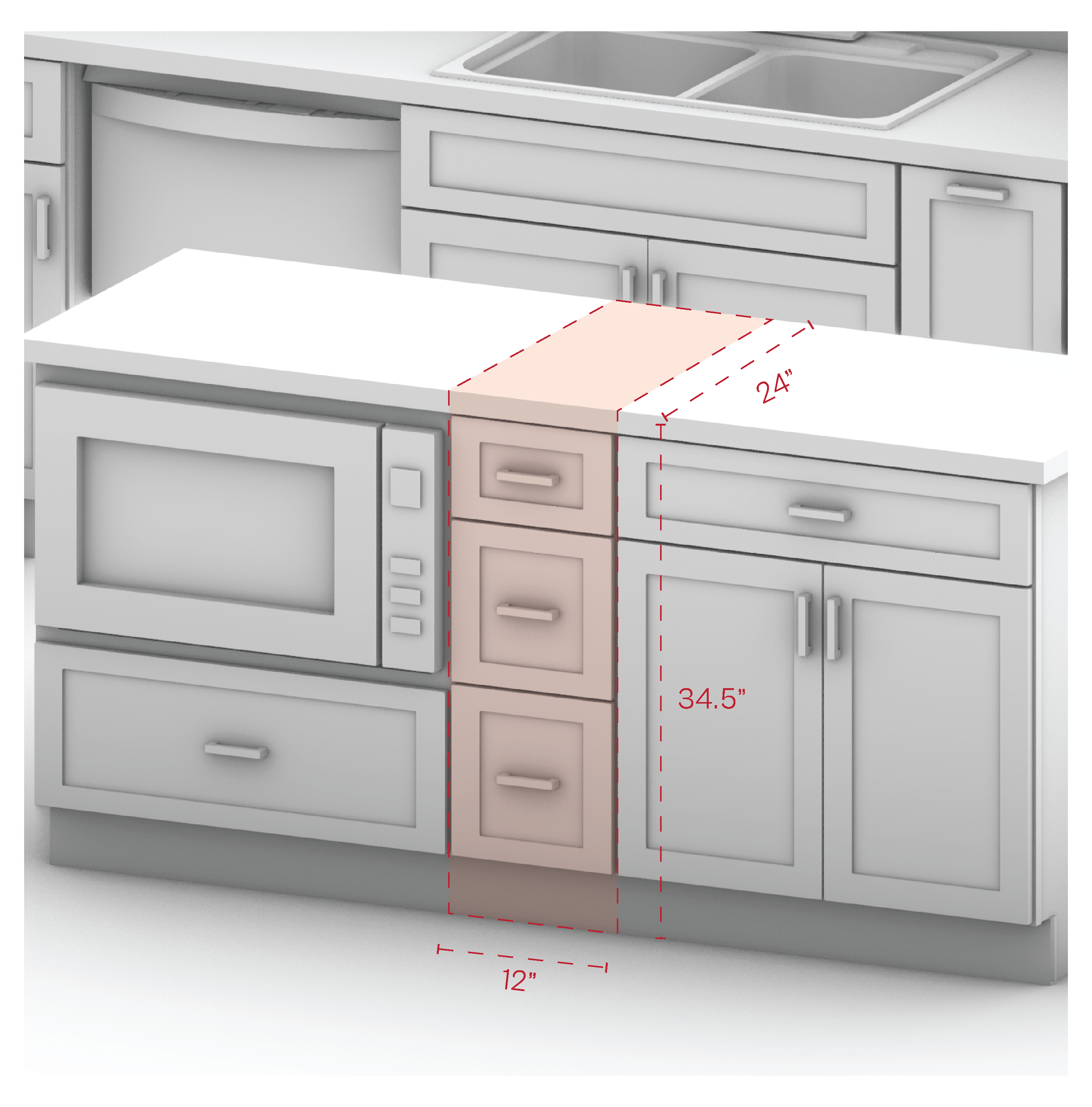 Drawer Base Cabinet 18" Width
