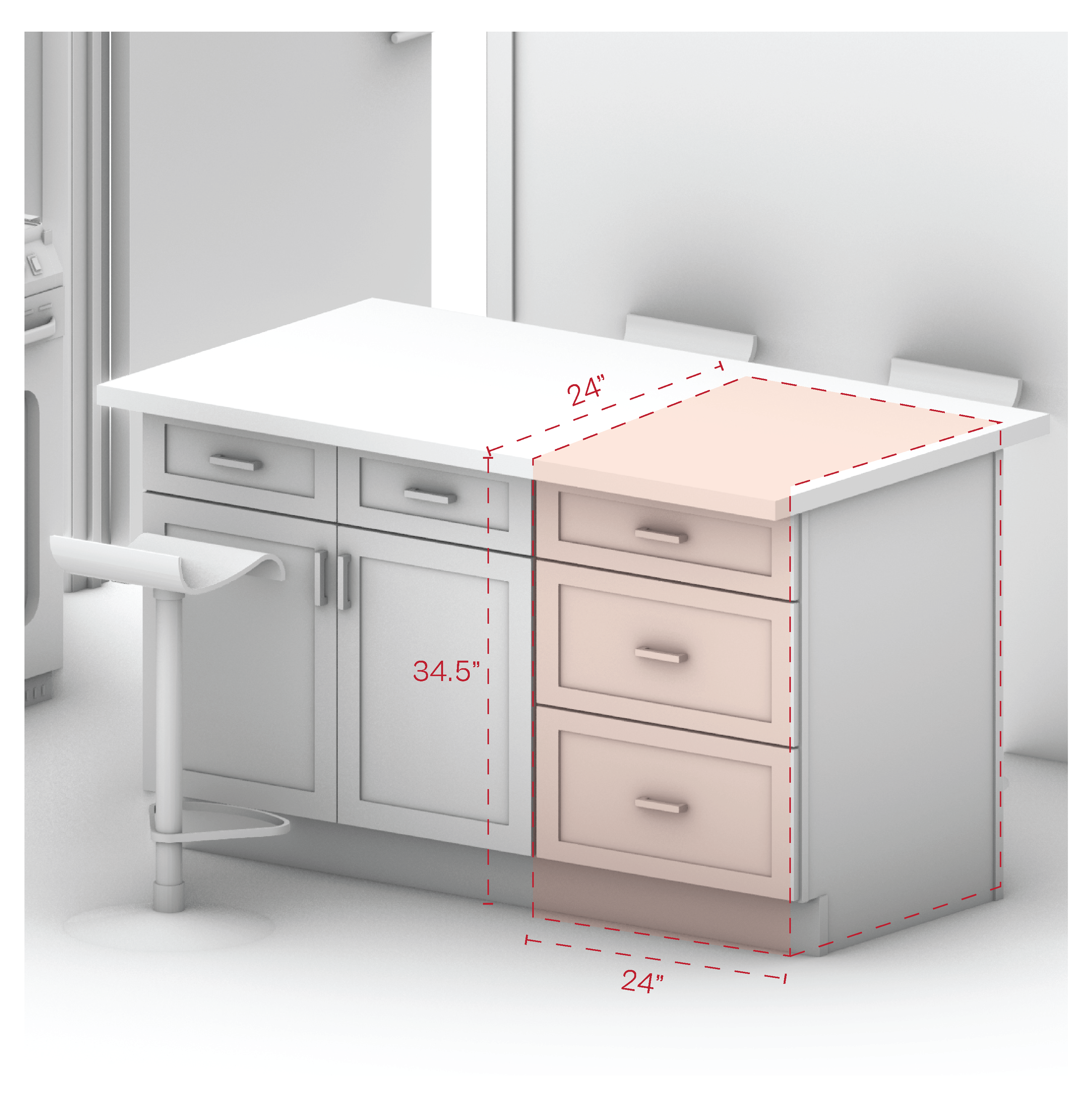 Drawer Base Cabinet 24" Width