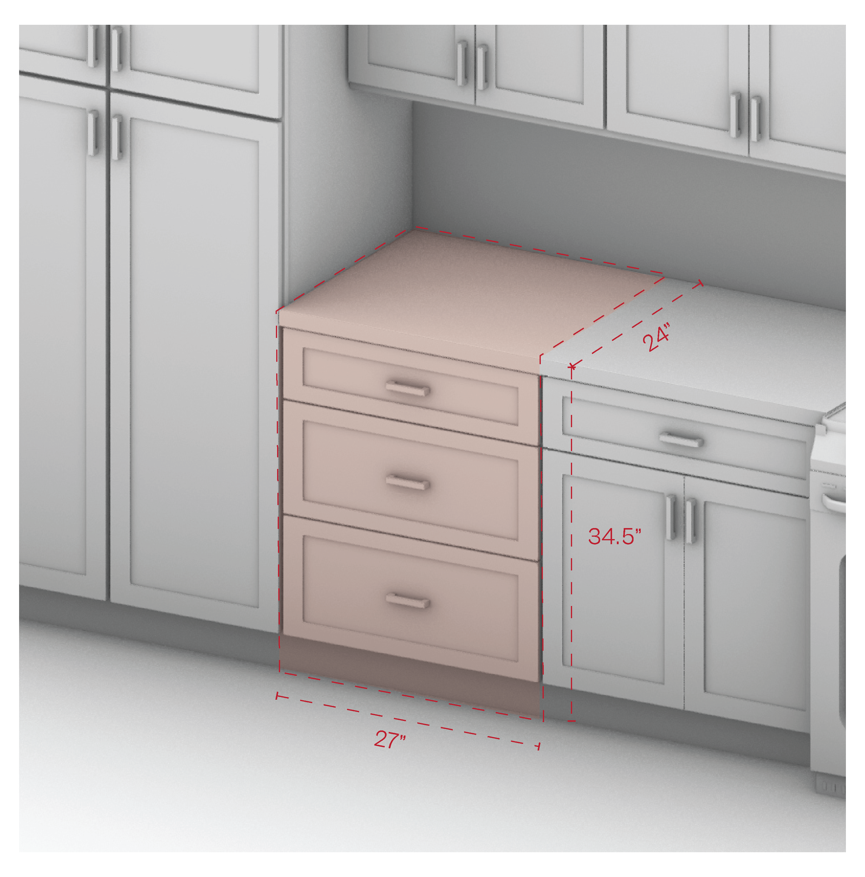 Drawer Base Cabinet 27" Width