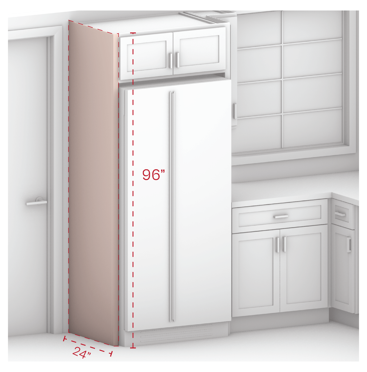 Hardware Drawer Panel 96" Height