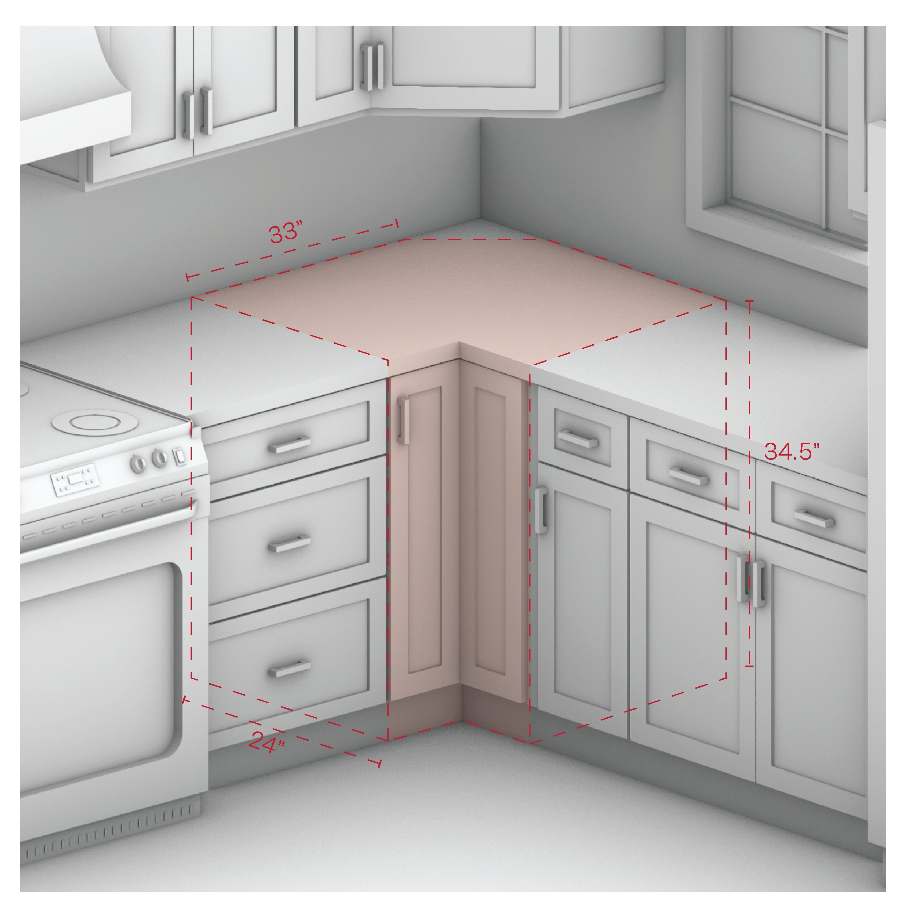Lazy Susan Cabinet 33" Width