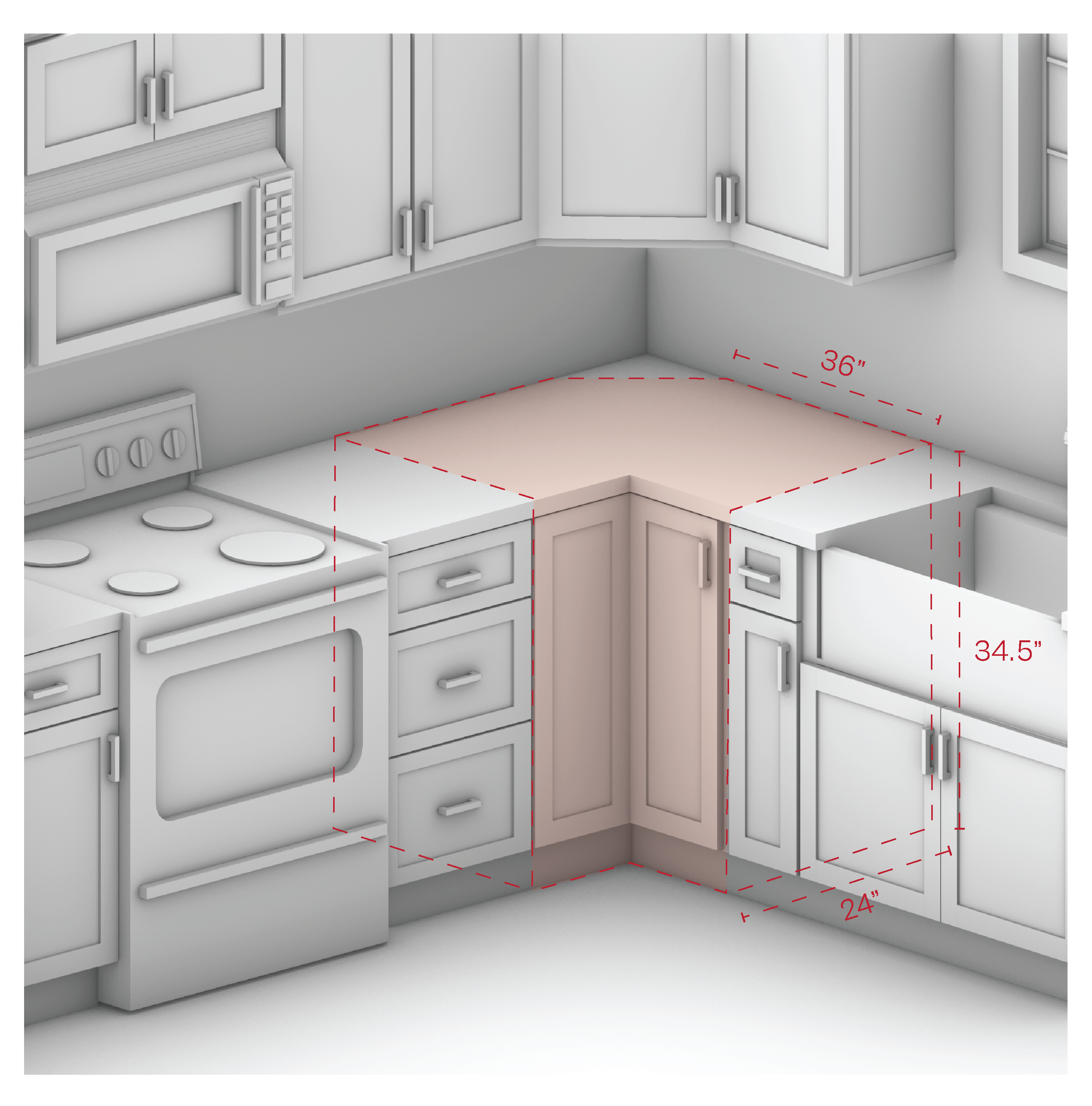 Lazy Susan Cabinet 36" Width
