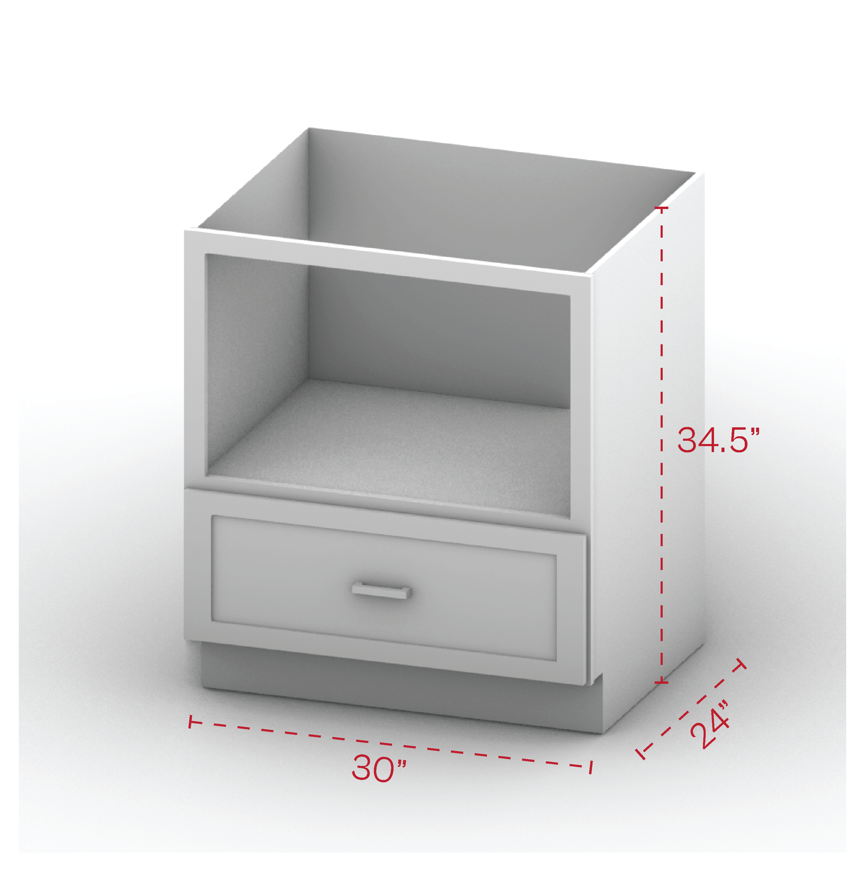 Microwave Drawer Base Cabinet 30" Width