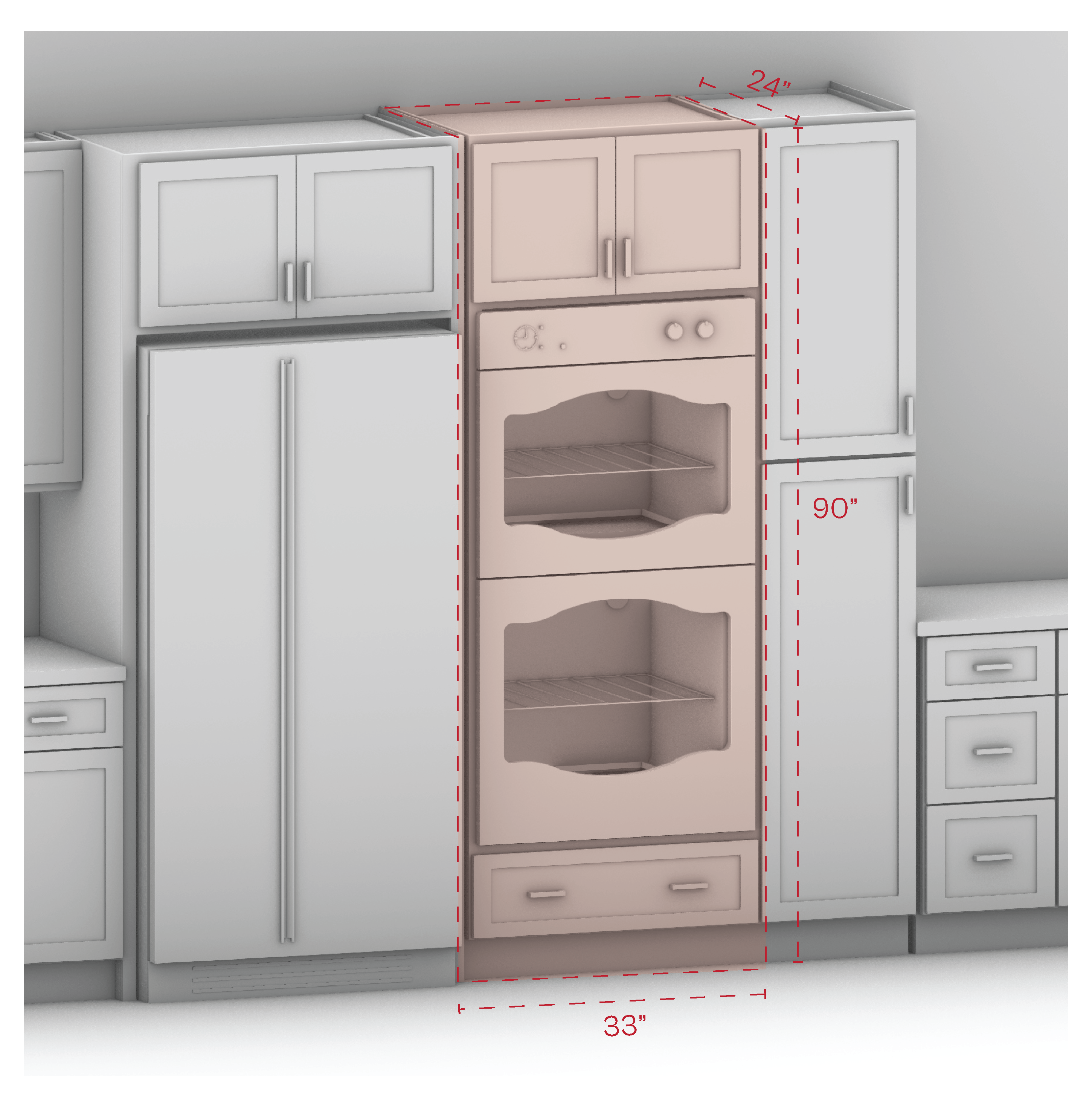 Oven Cabinet 90" Height