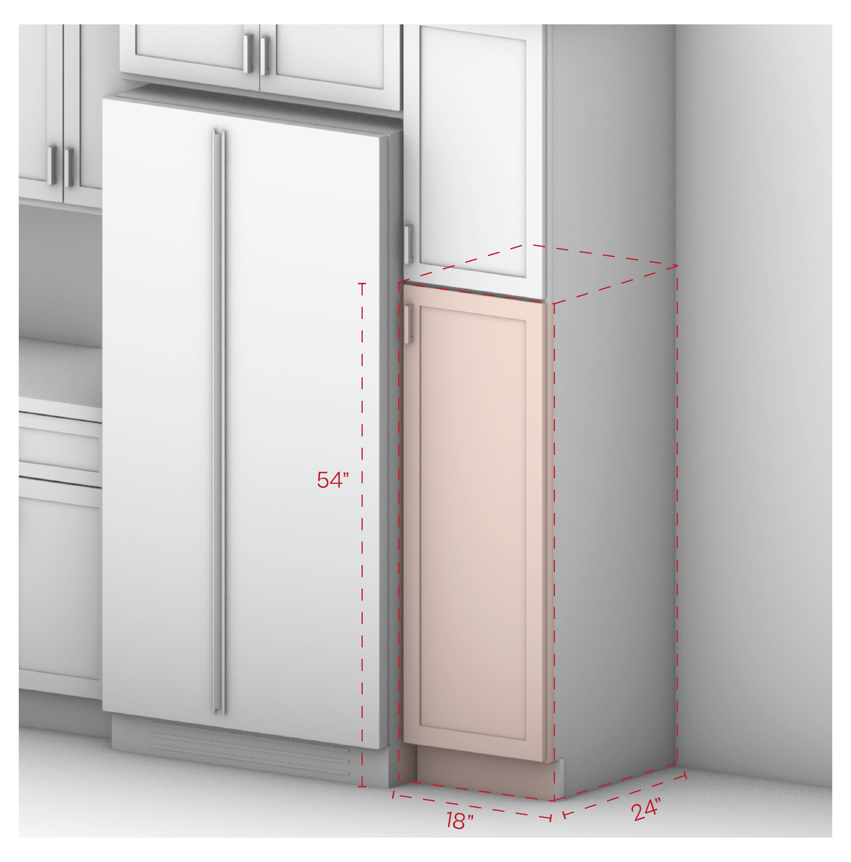 Pantry Base Cabinet 18" Width