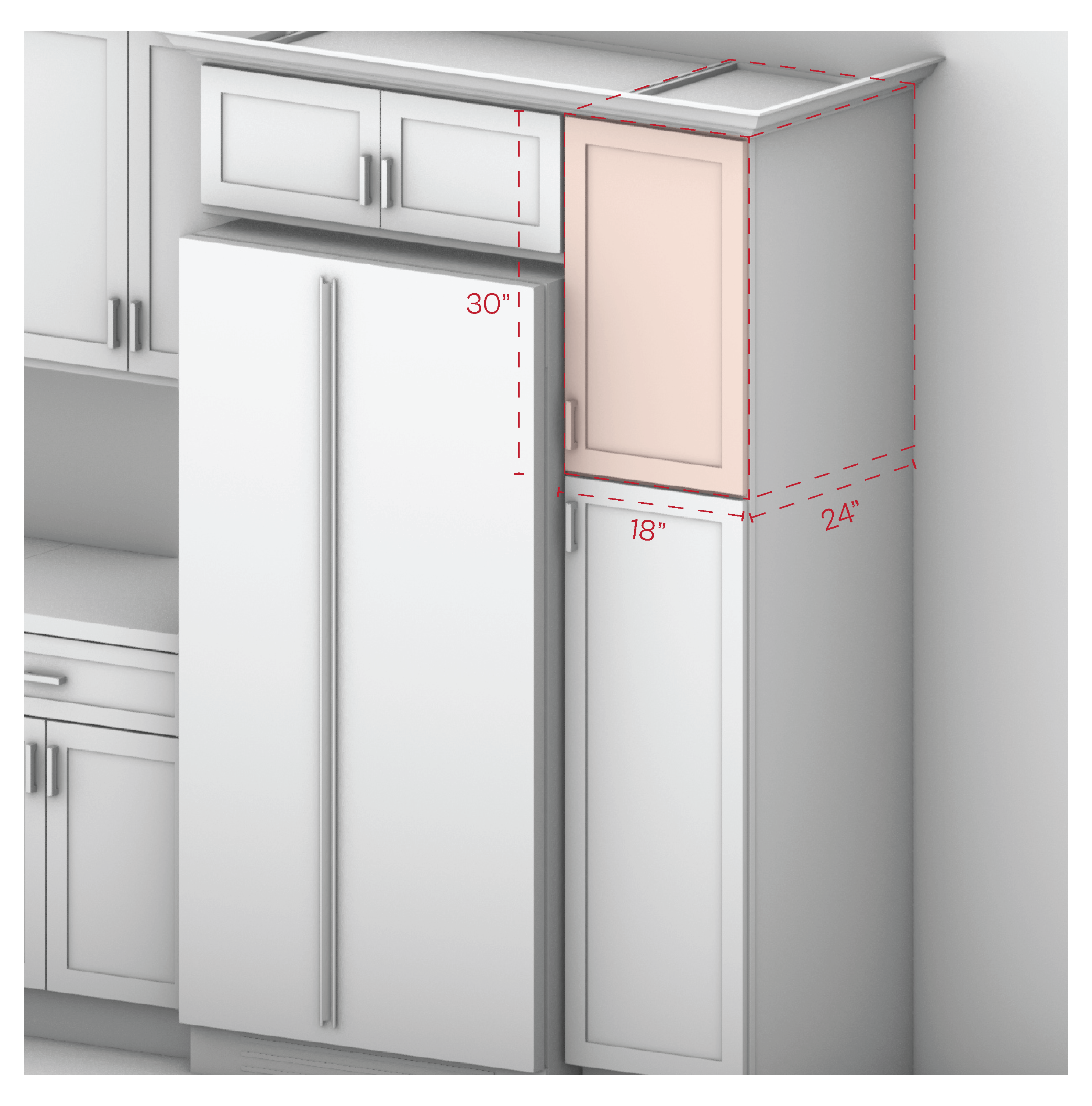 Pantry Wall Cabinet 30" Height