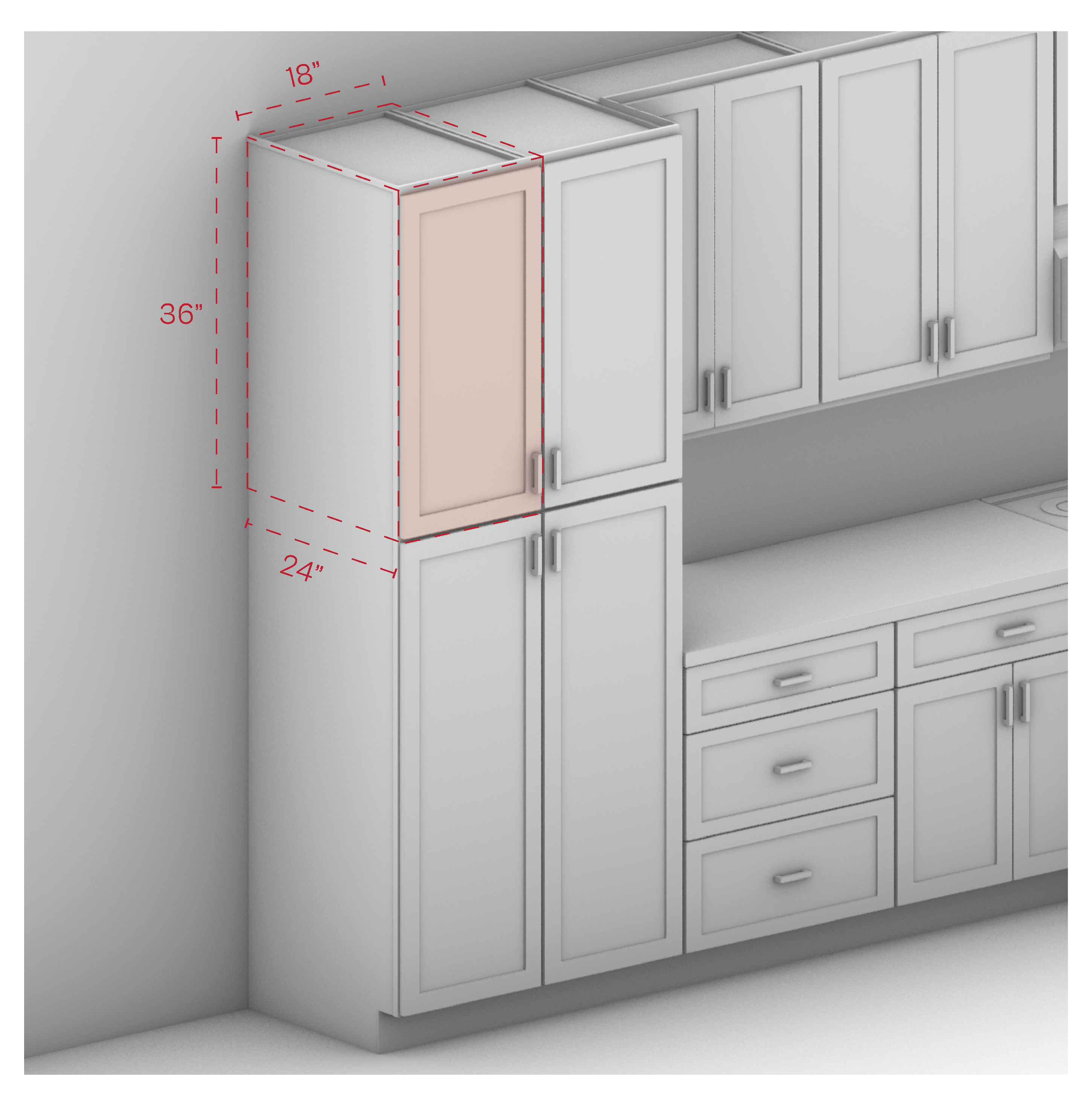 Pantry Wall Cabinet 36" Height