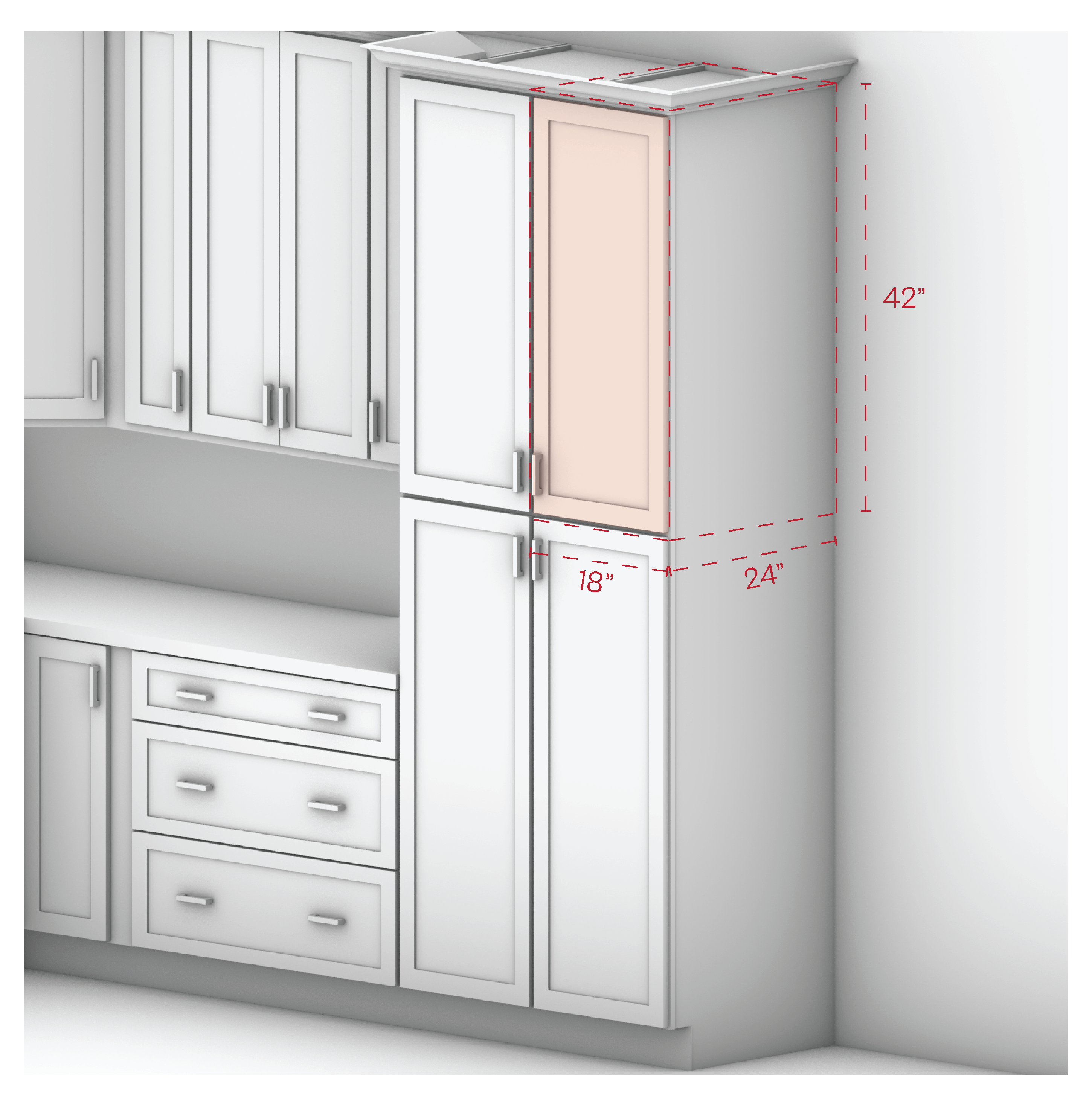 Pantry Wall Cabinet 42" Height