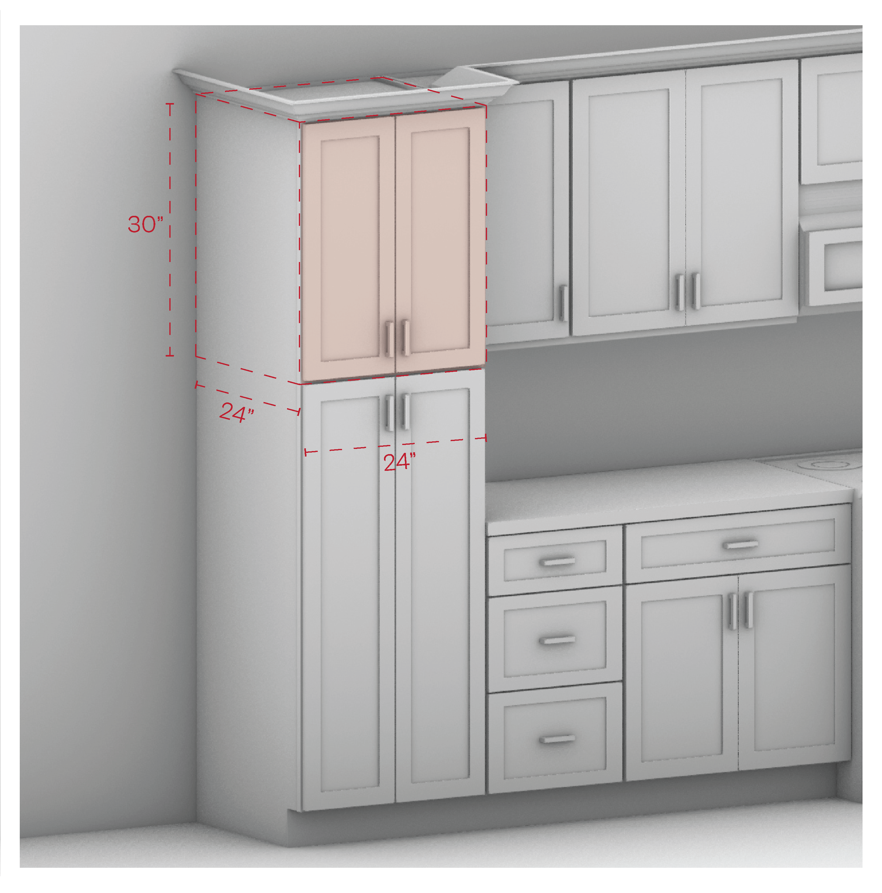 Pantry Wall Cabinet 30" Height