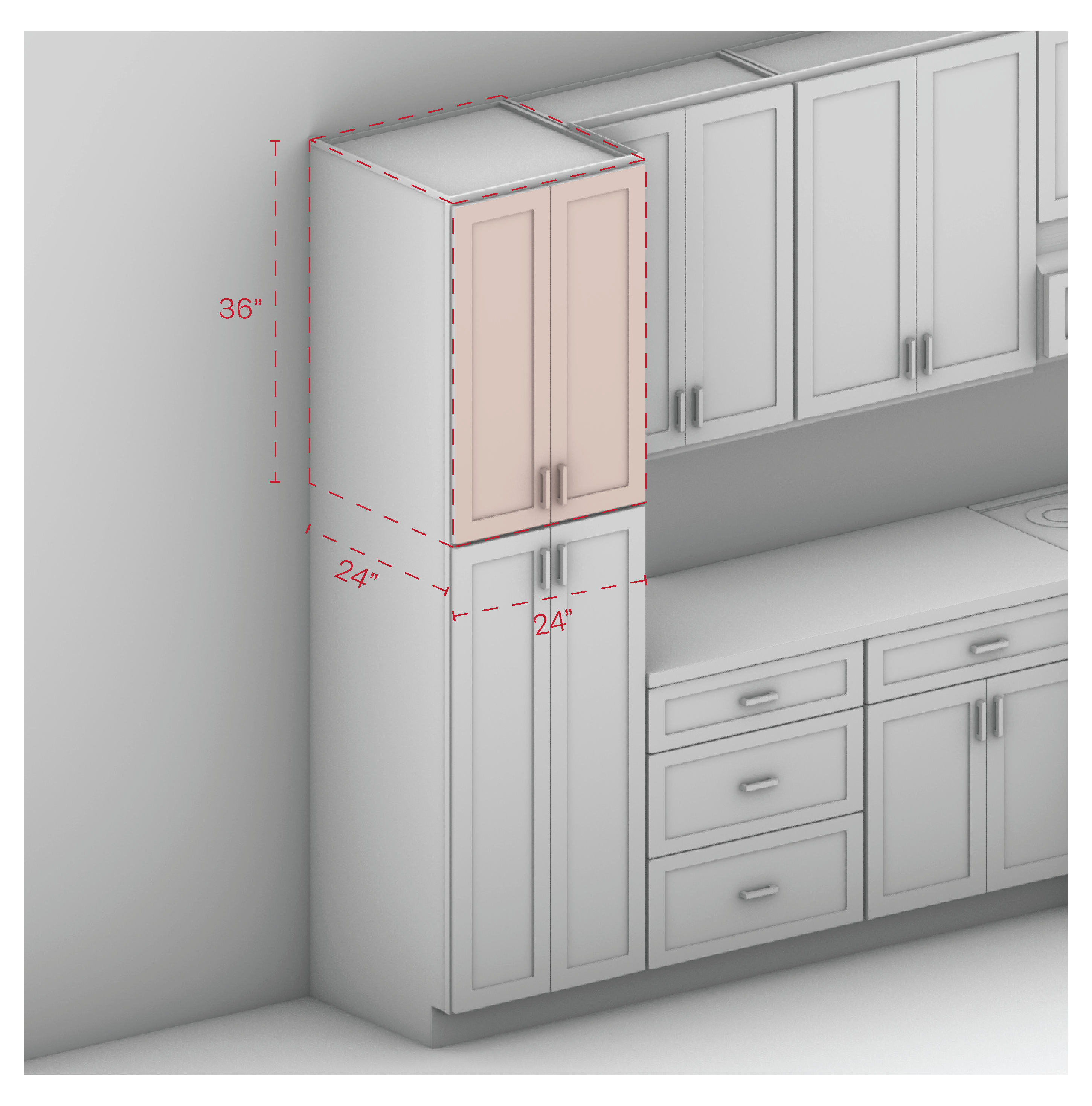 Pantry Wall Cabinet 36" Height