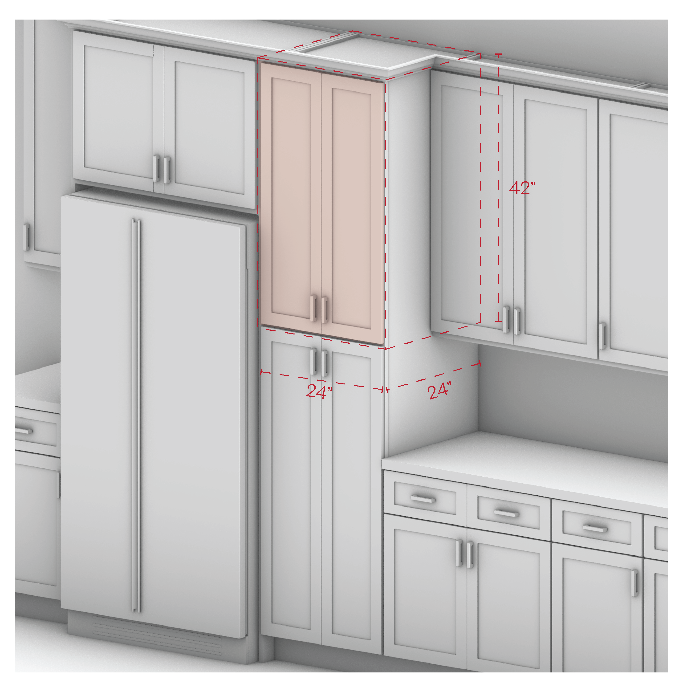 Pantry Wall Cabinet 42" Height