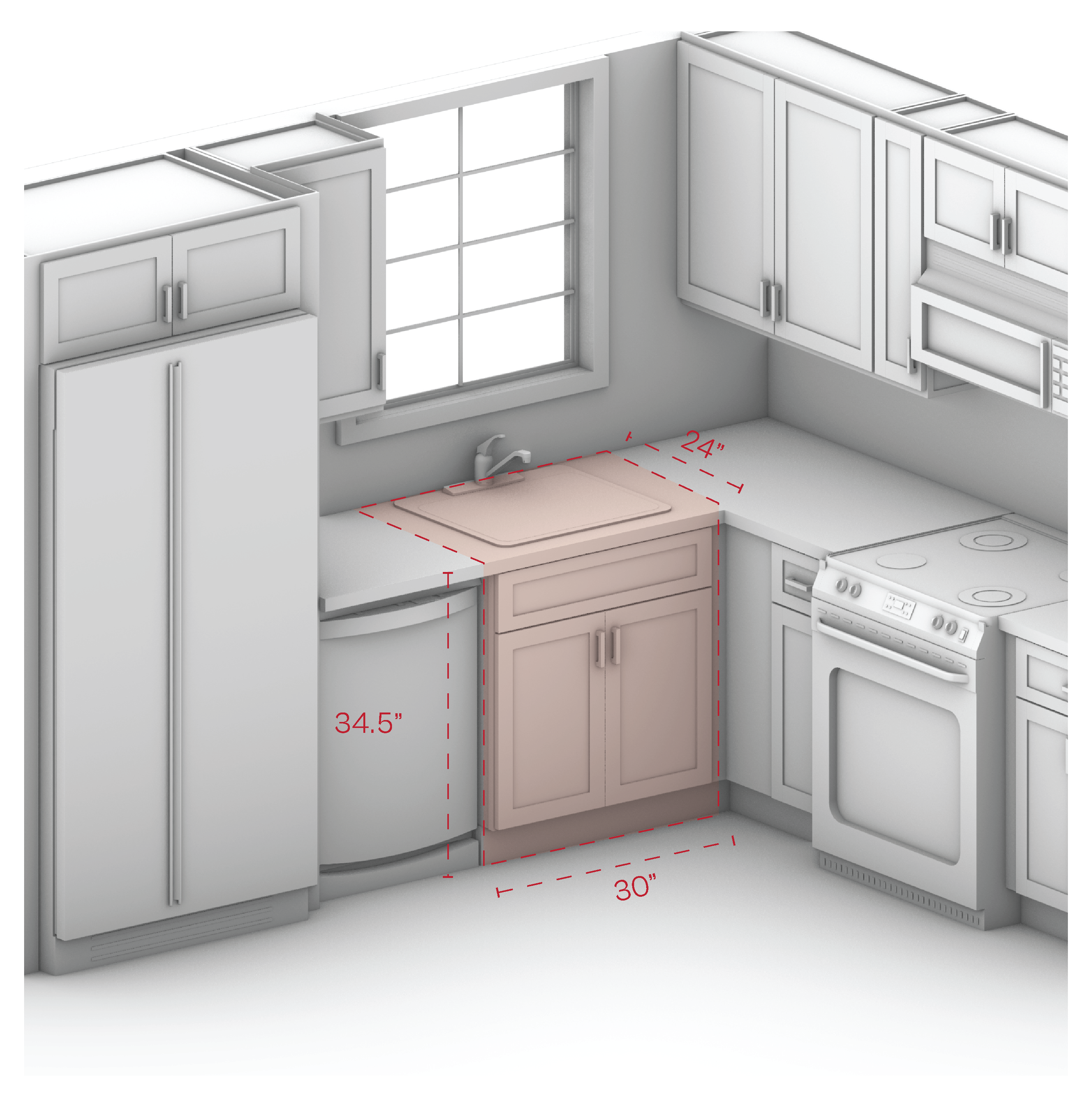 Vanity Sink Cabinets 30" Width