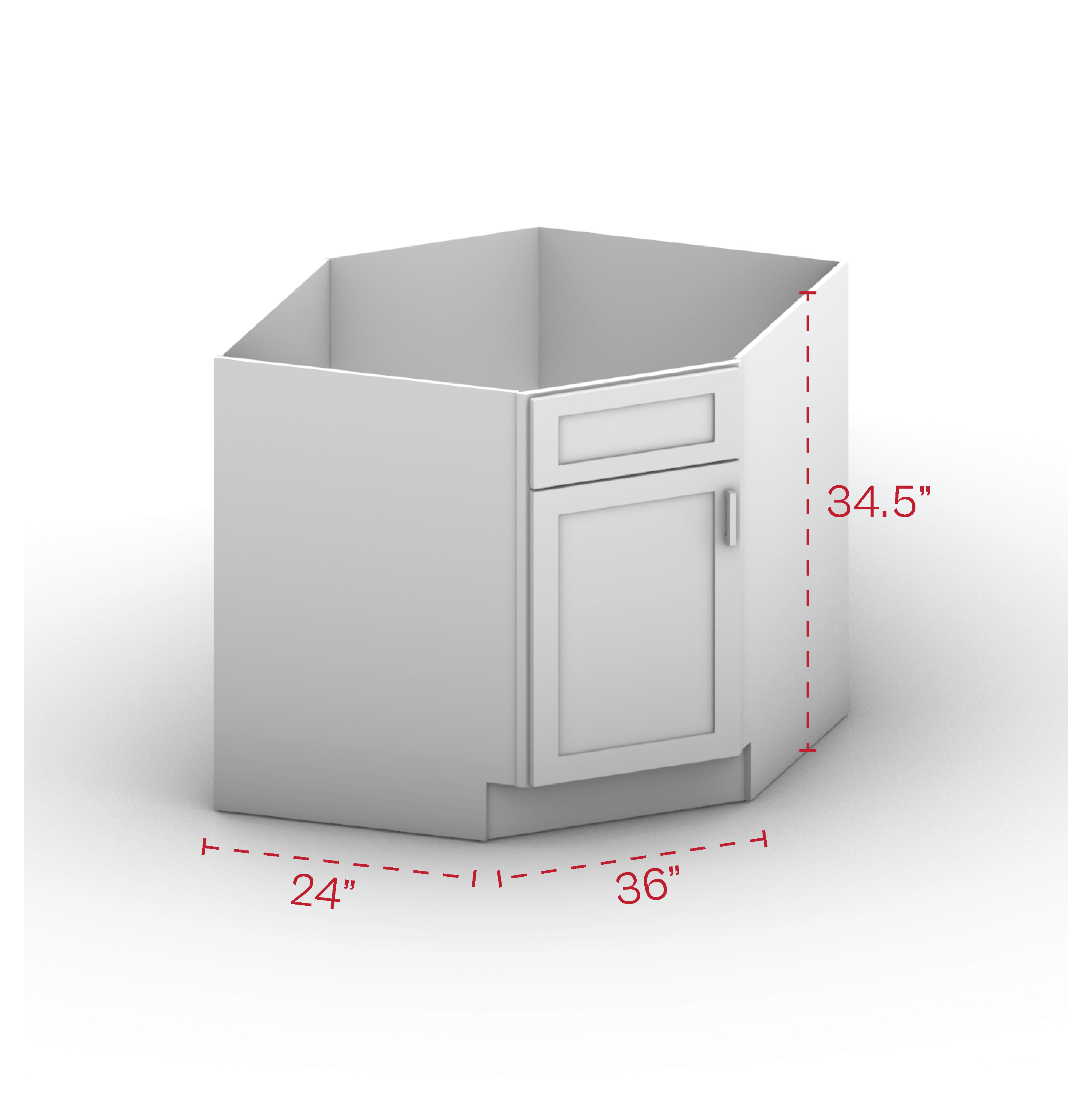 Diagonal Sink Cabinet 36" Width