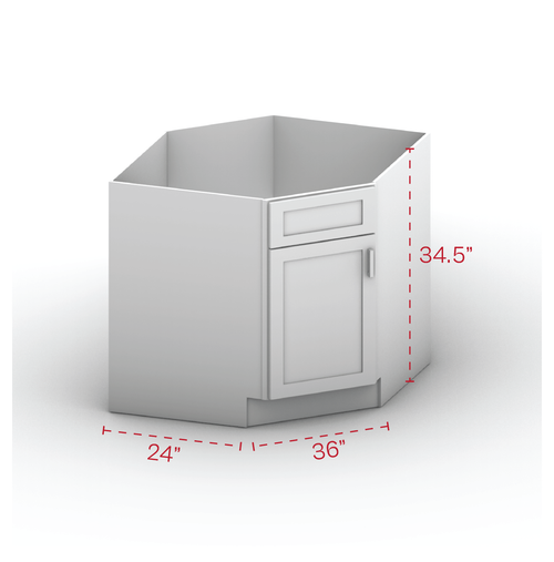 Diagonal Sink Cabinet 36" Width
