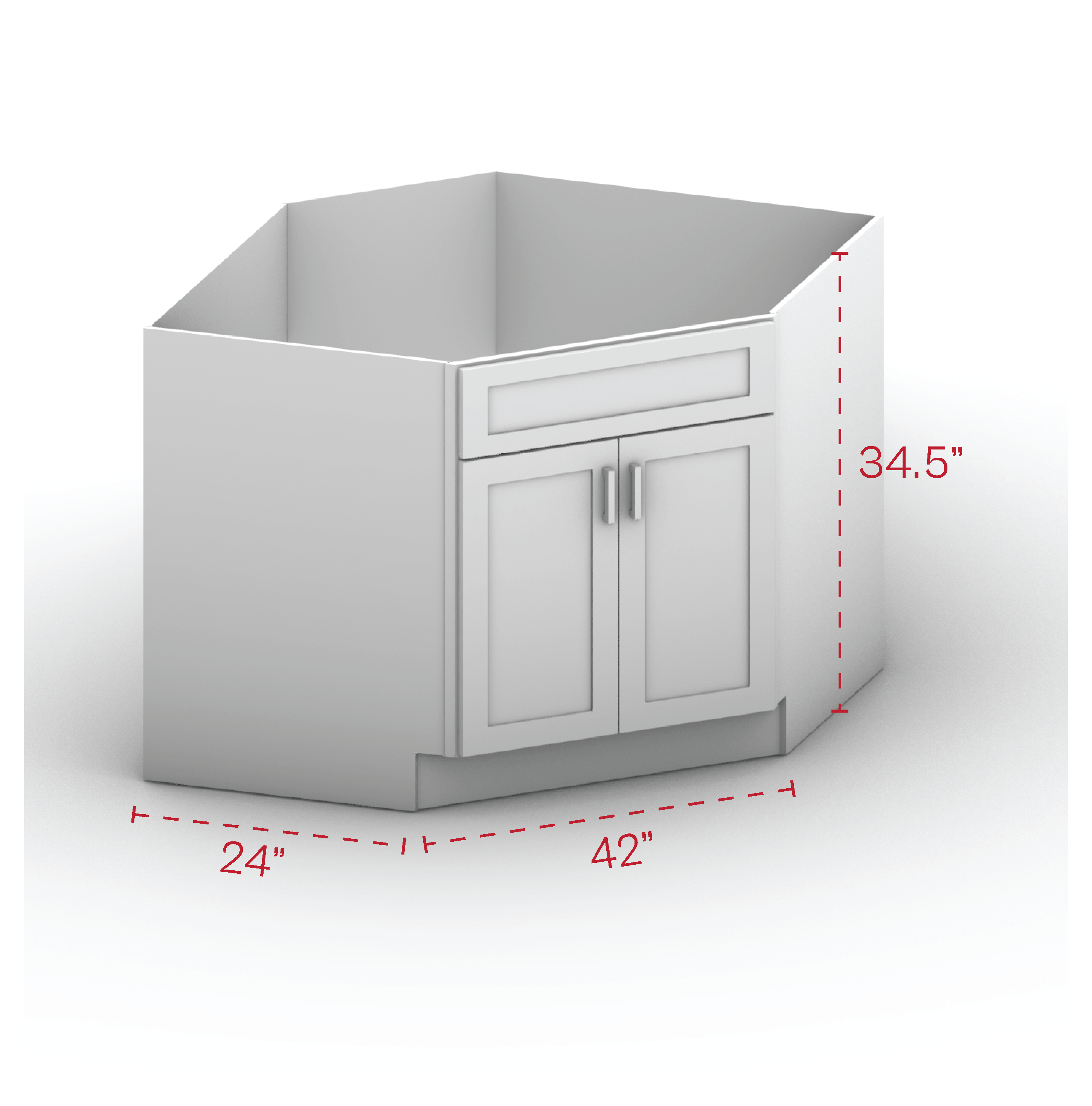 Diagonal Sink Cabinet 42" Width