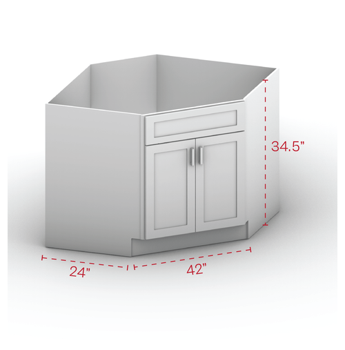 Diagonal Sink Cabinet 42" Width