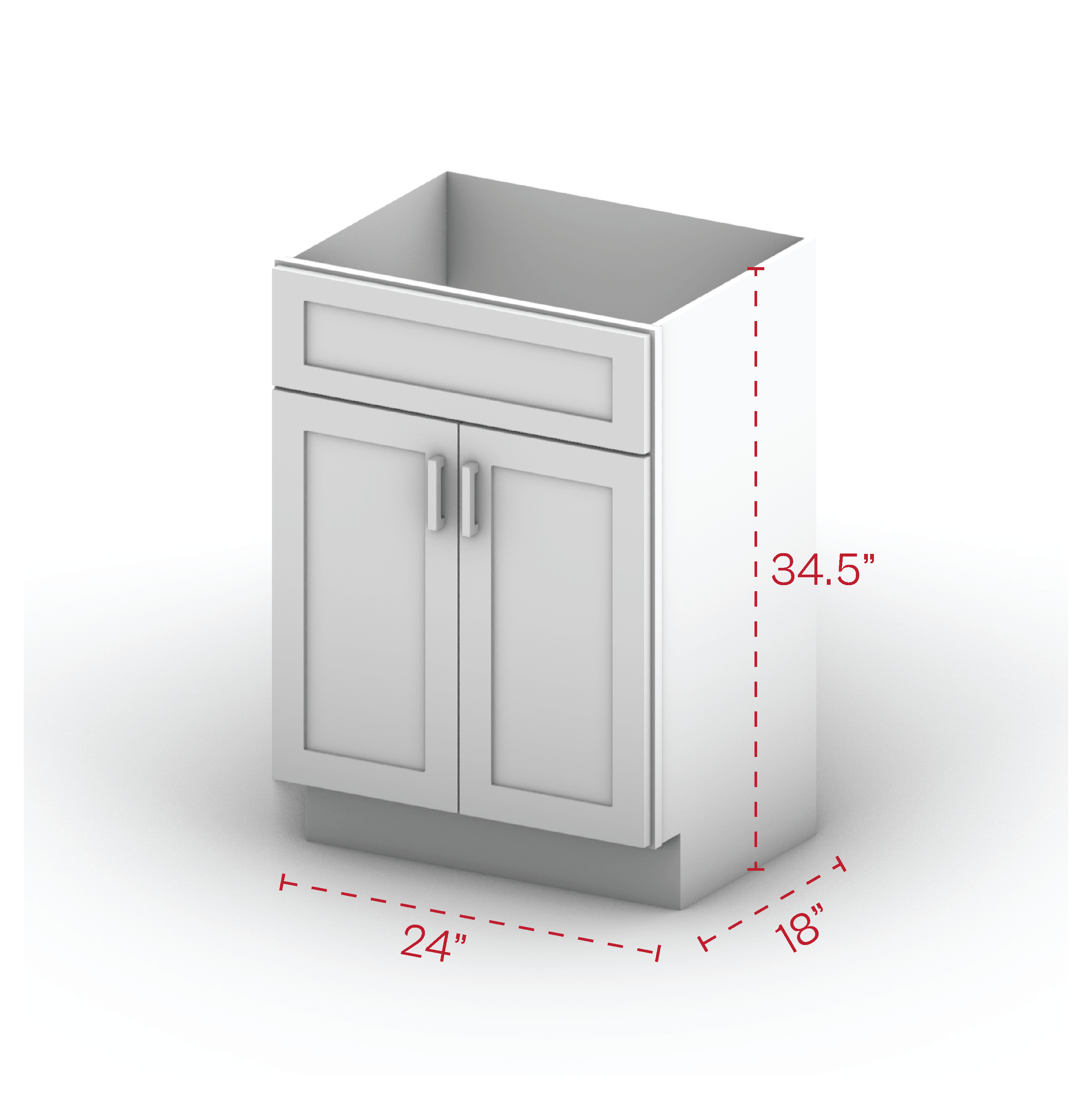 Vanity Sink Cabinet 24" Width 18" Depth