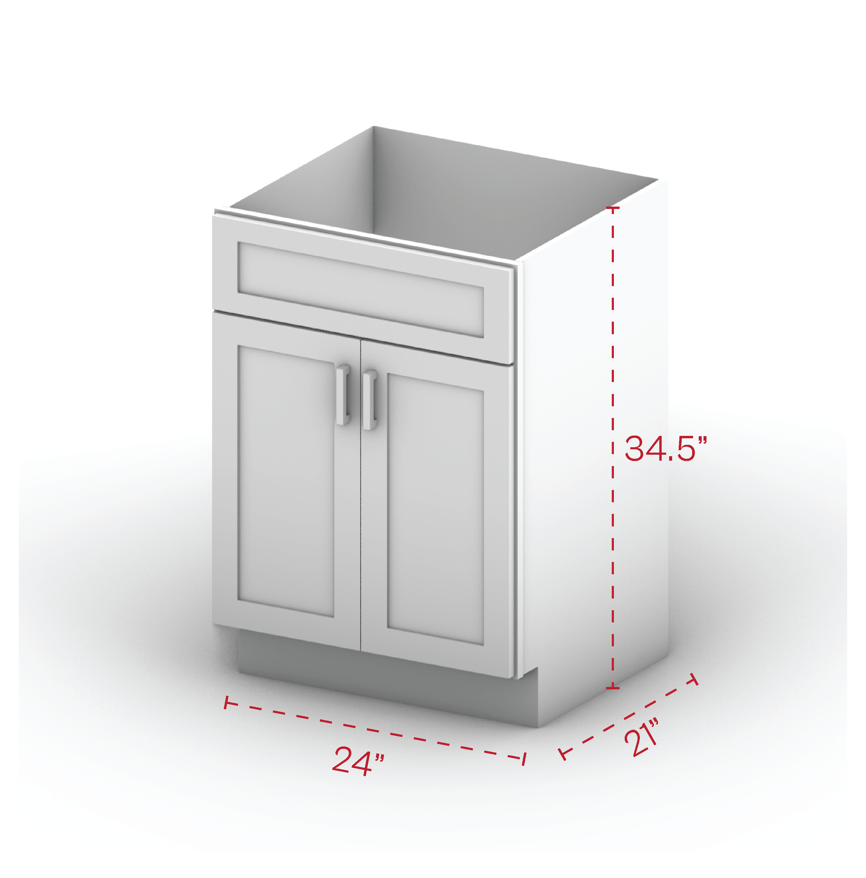 Vanity Sink Cabinet 24" Width 21" Depth