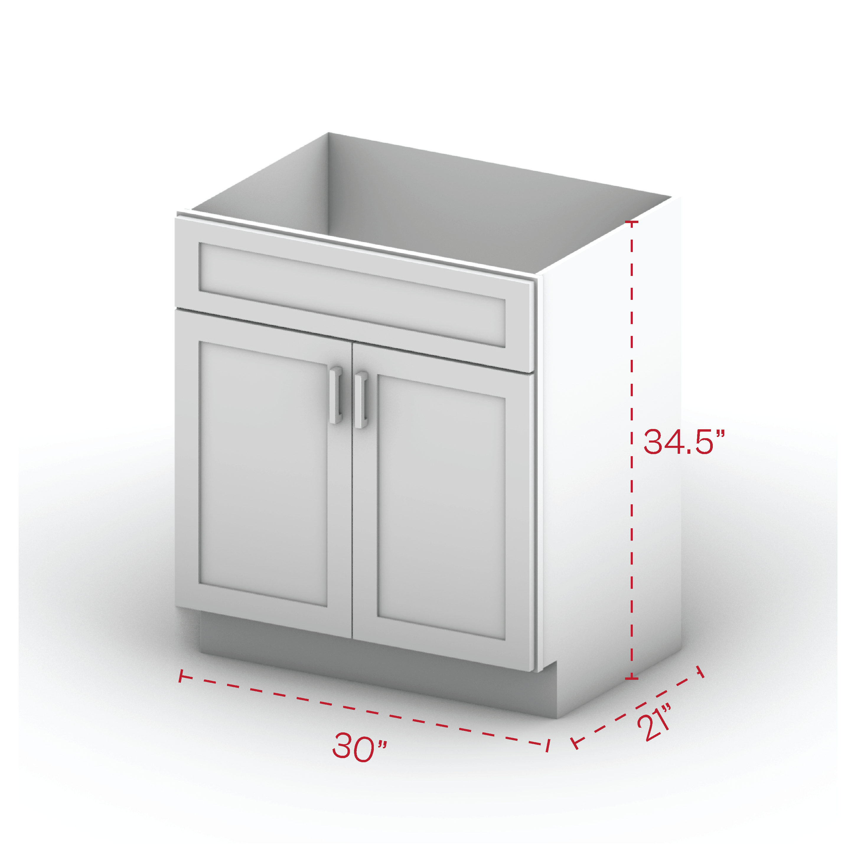 Vanity Sink Cabinet 30" Width 21" Depth