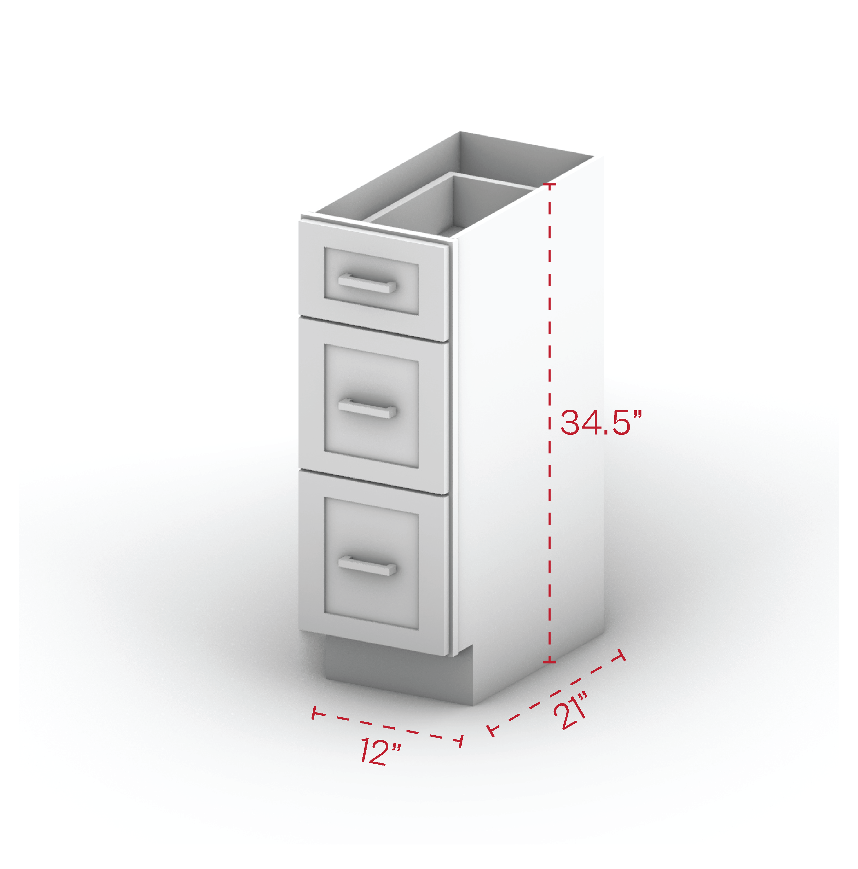 Vanity Drawer Cabinet 12" Width