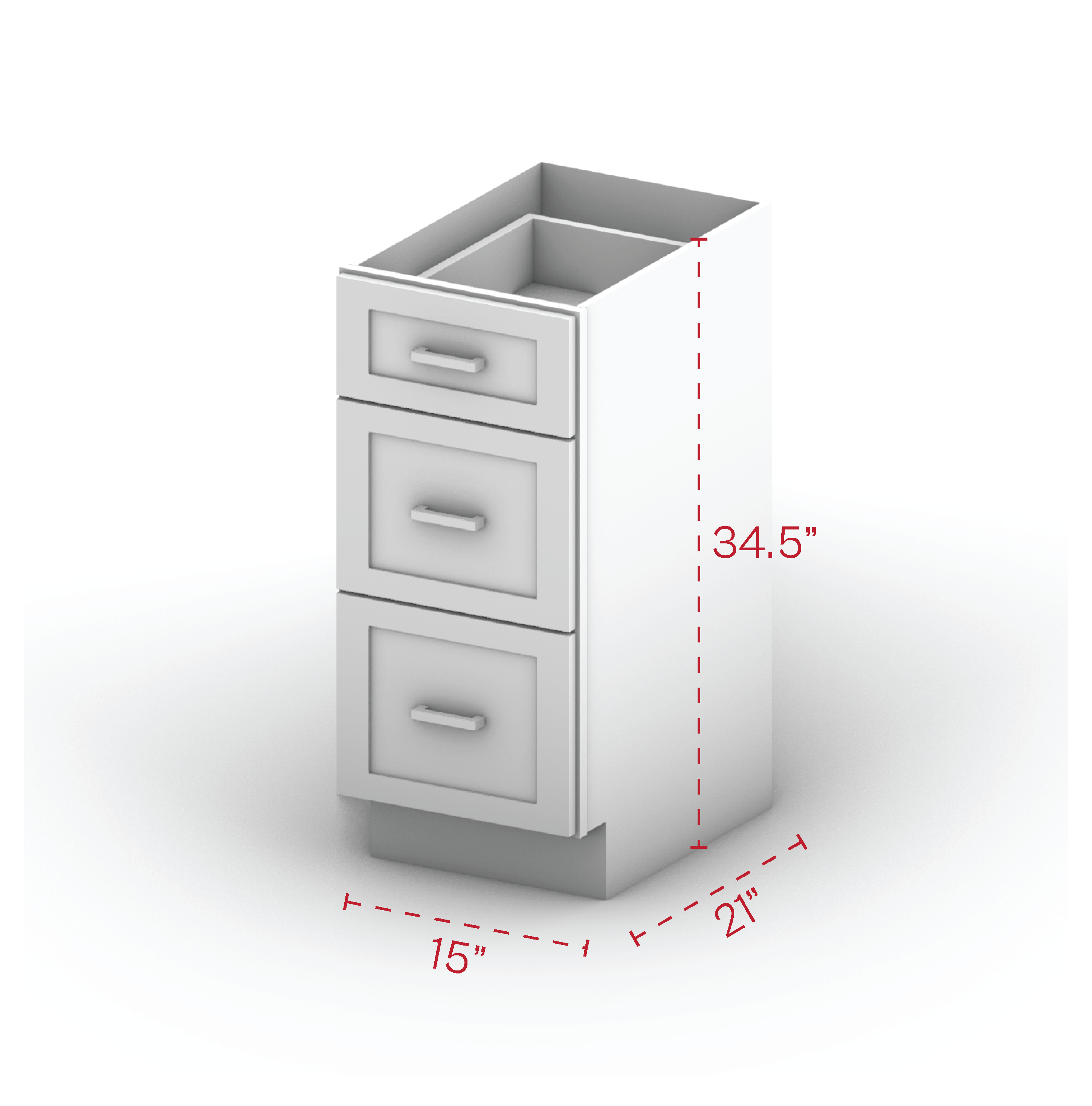 Vanity Drawer Cabinet 15" Width