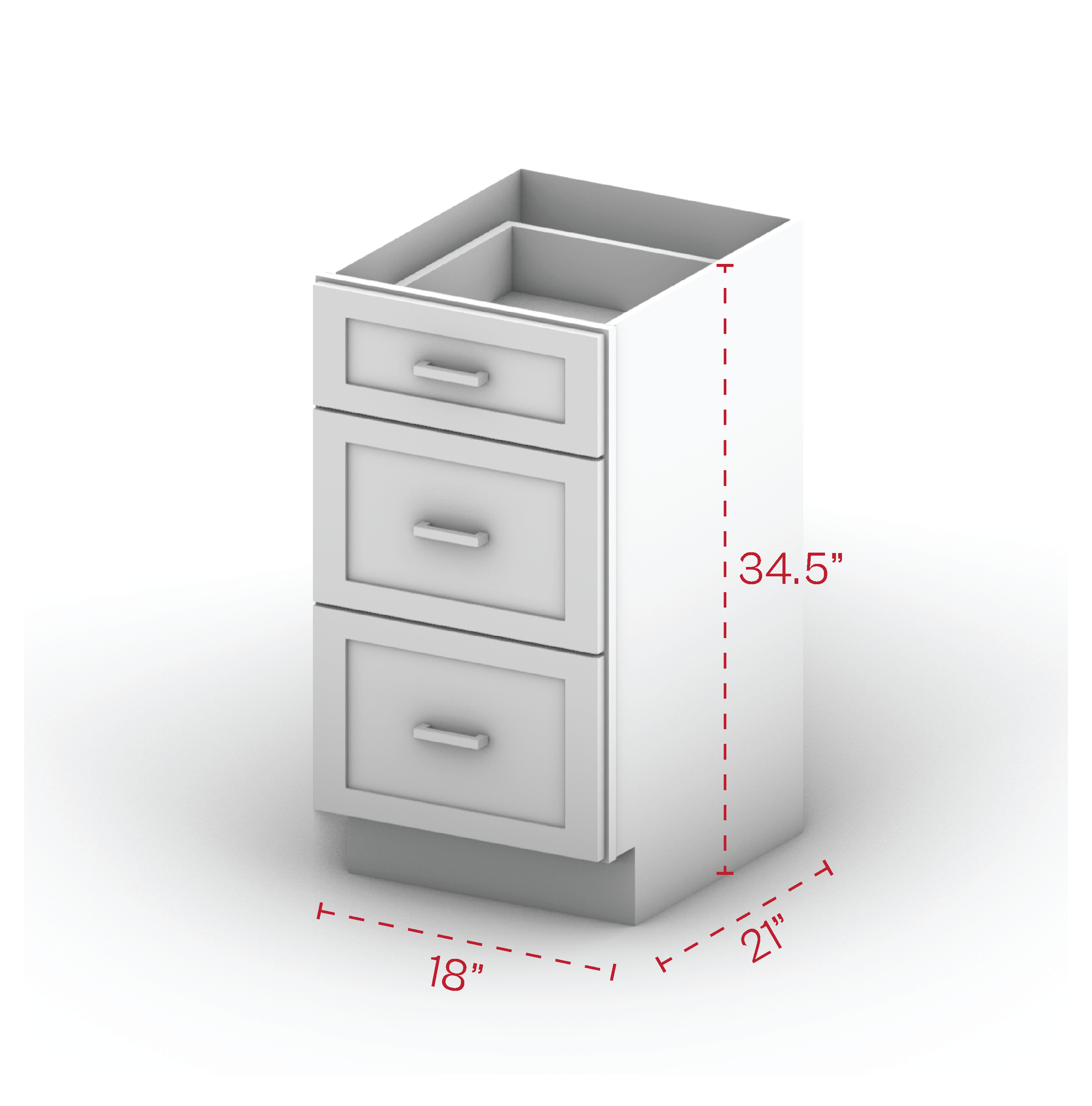 Vanity Drawer Cabinet 18" Width