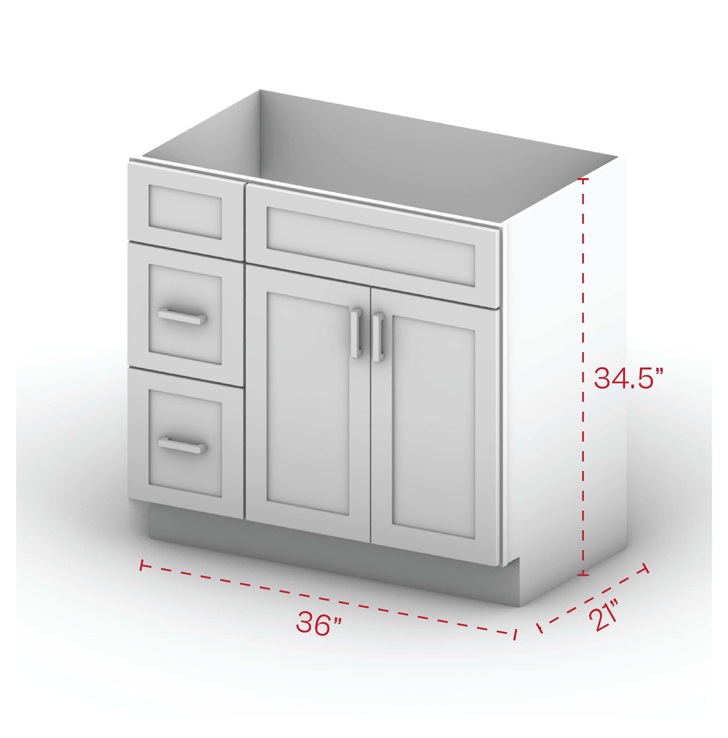 Vanity Sink Cabinets-2 Drawers 36" Width (L)