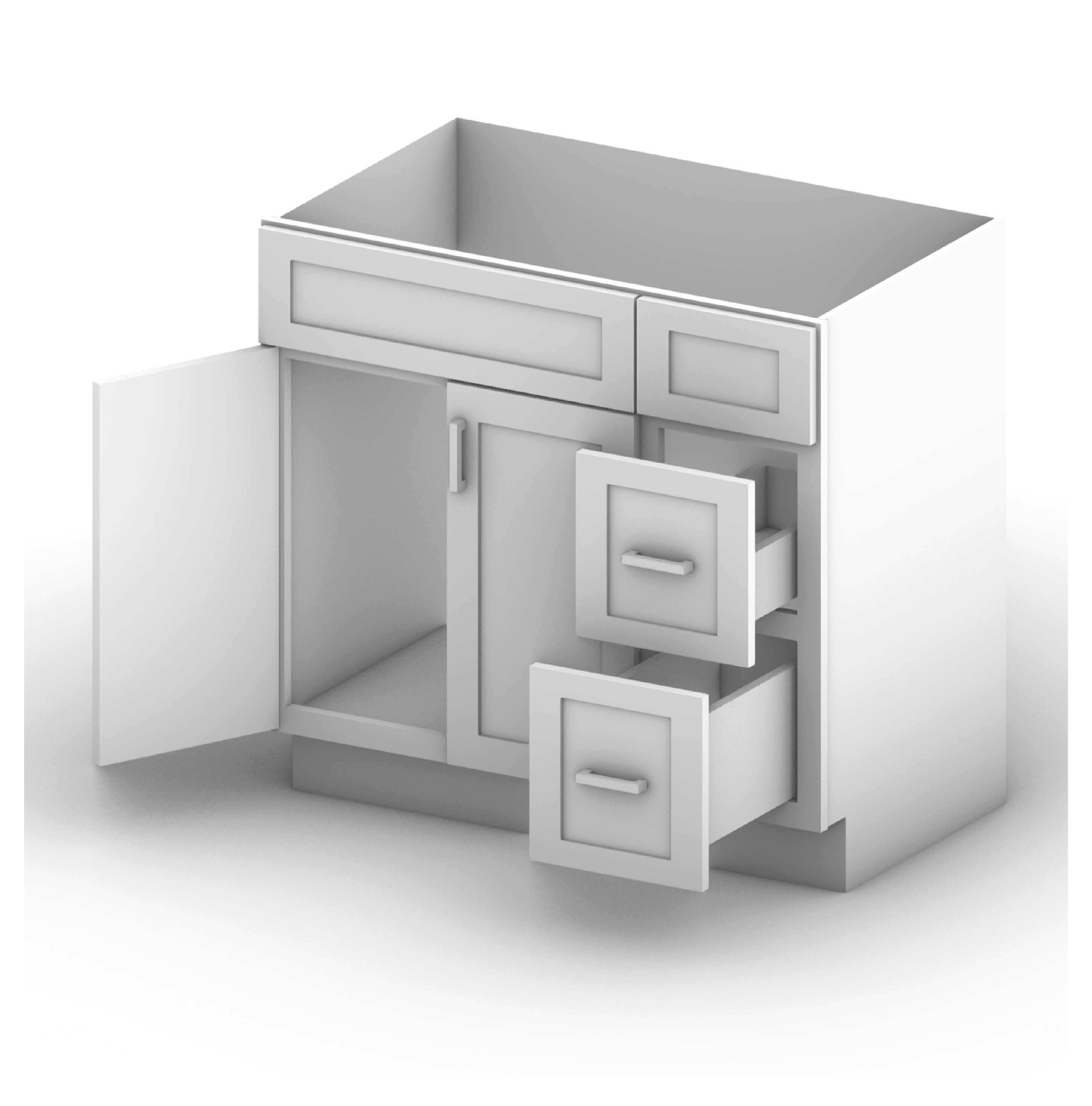 Vanity Sink Cabinets-2 Drawers 36" Width (R)