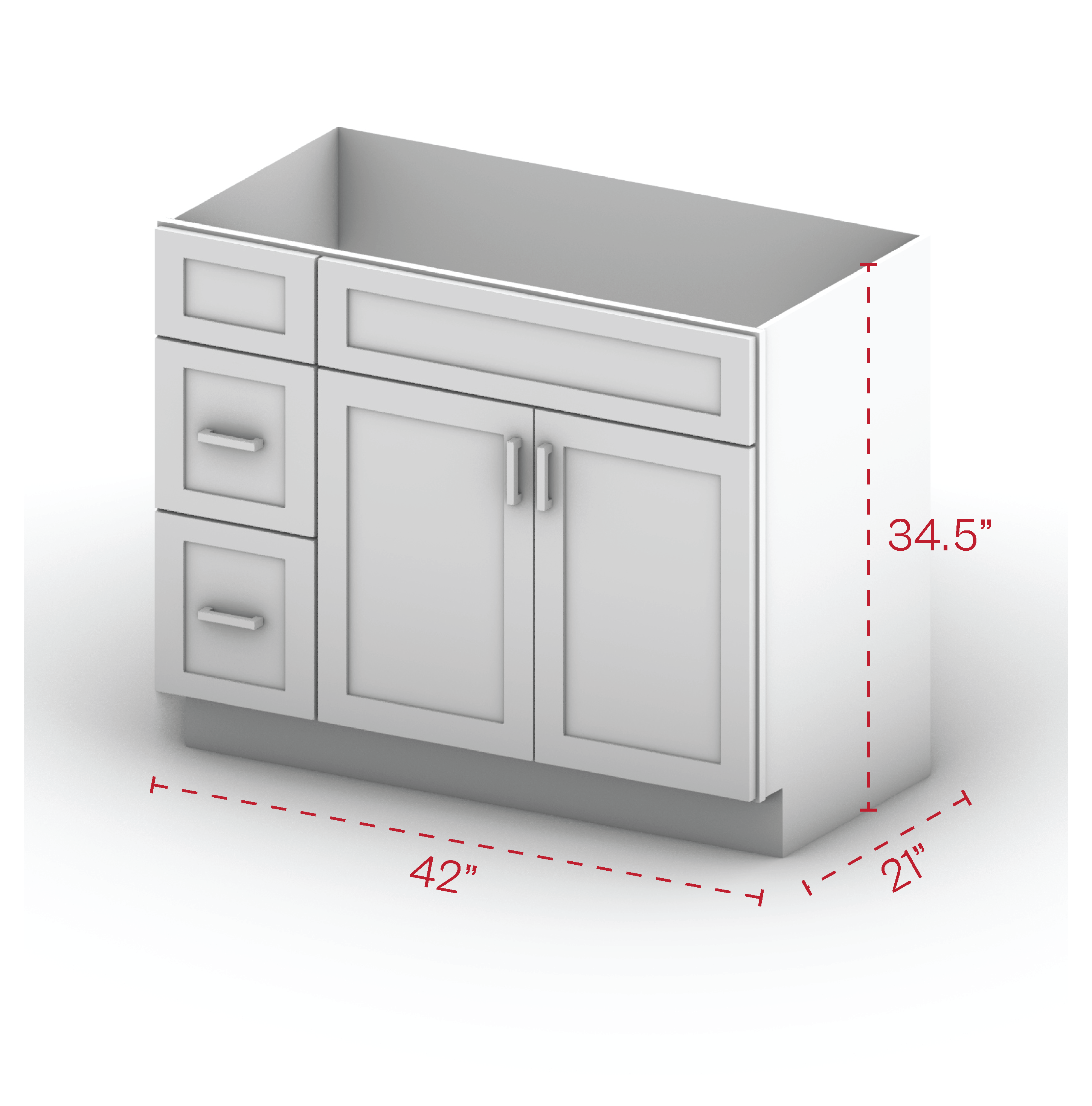 Vanity Sink Cabinets-2 Drawers 42" Width (L)