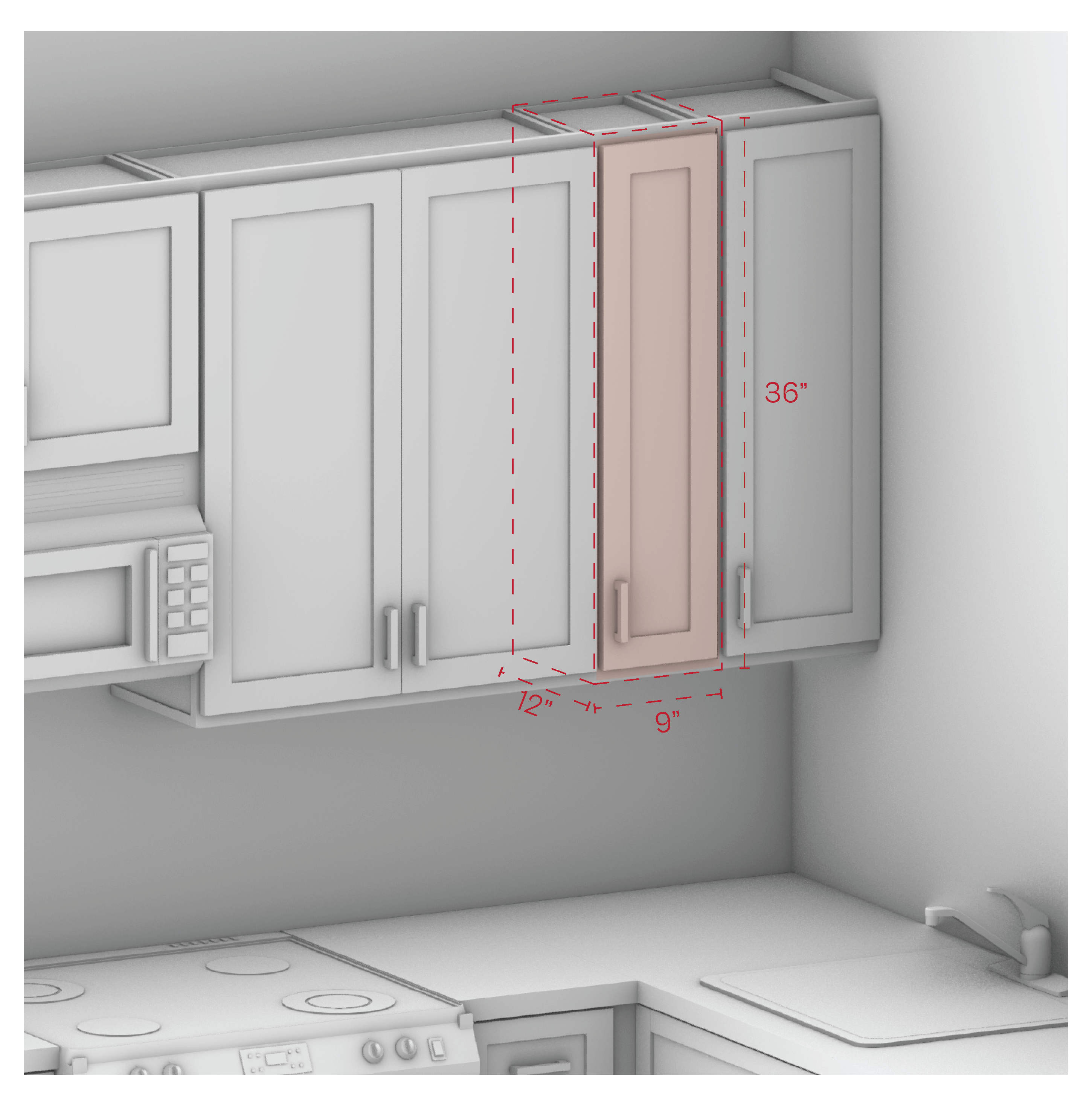 Wall Cabinet 9" Width 36" Height