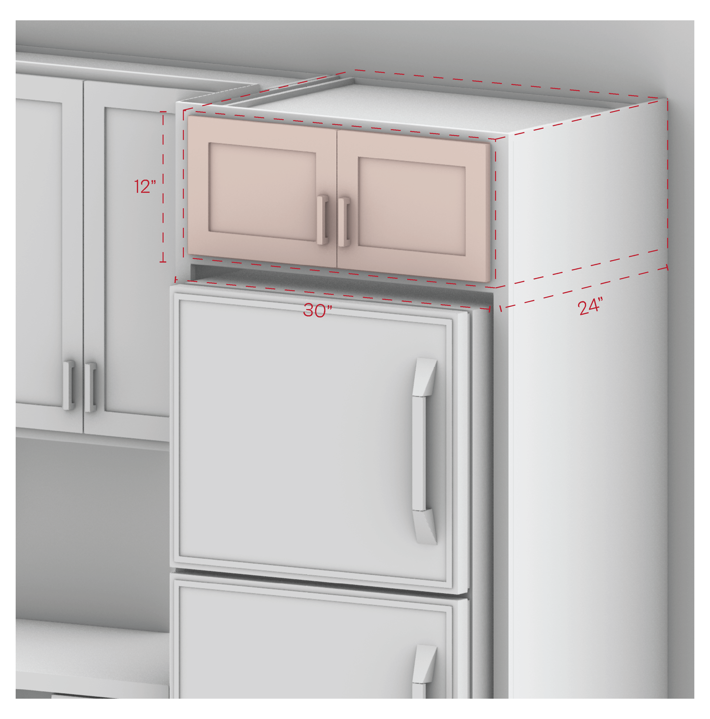 Wall Cabinet 30" Width 12" Height