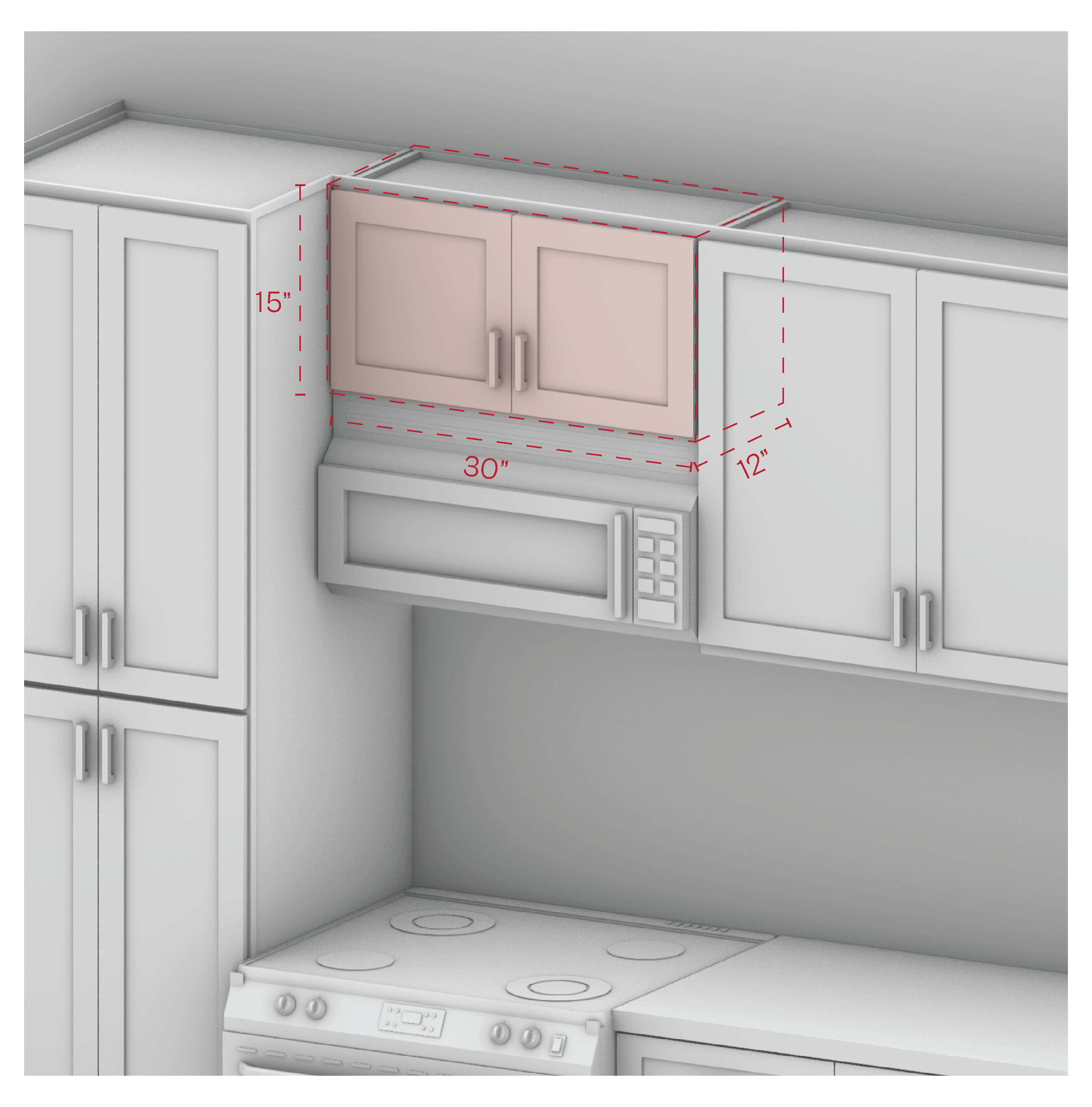 Wall Cabinet 30" Width 15" Height