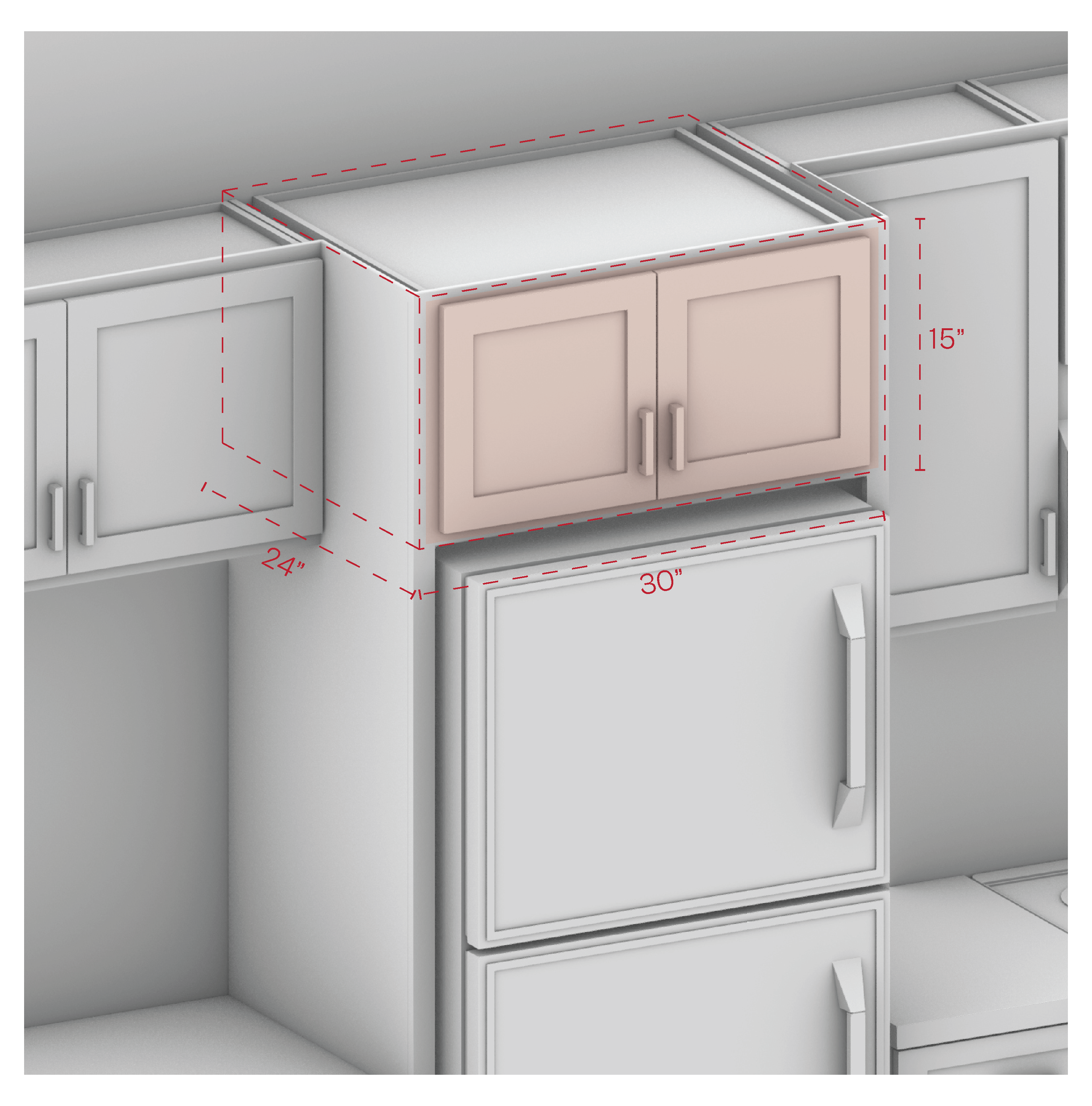 Wall Cabinet 30" Width 15" Height