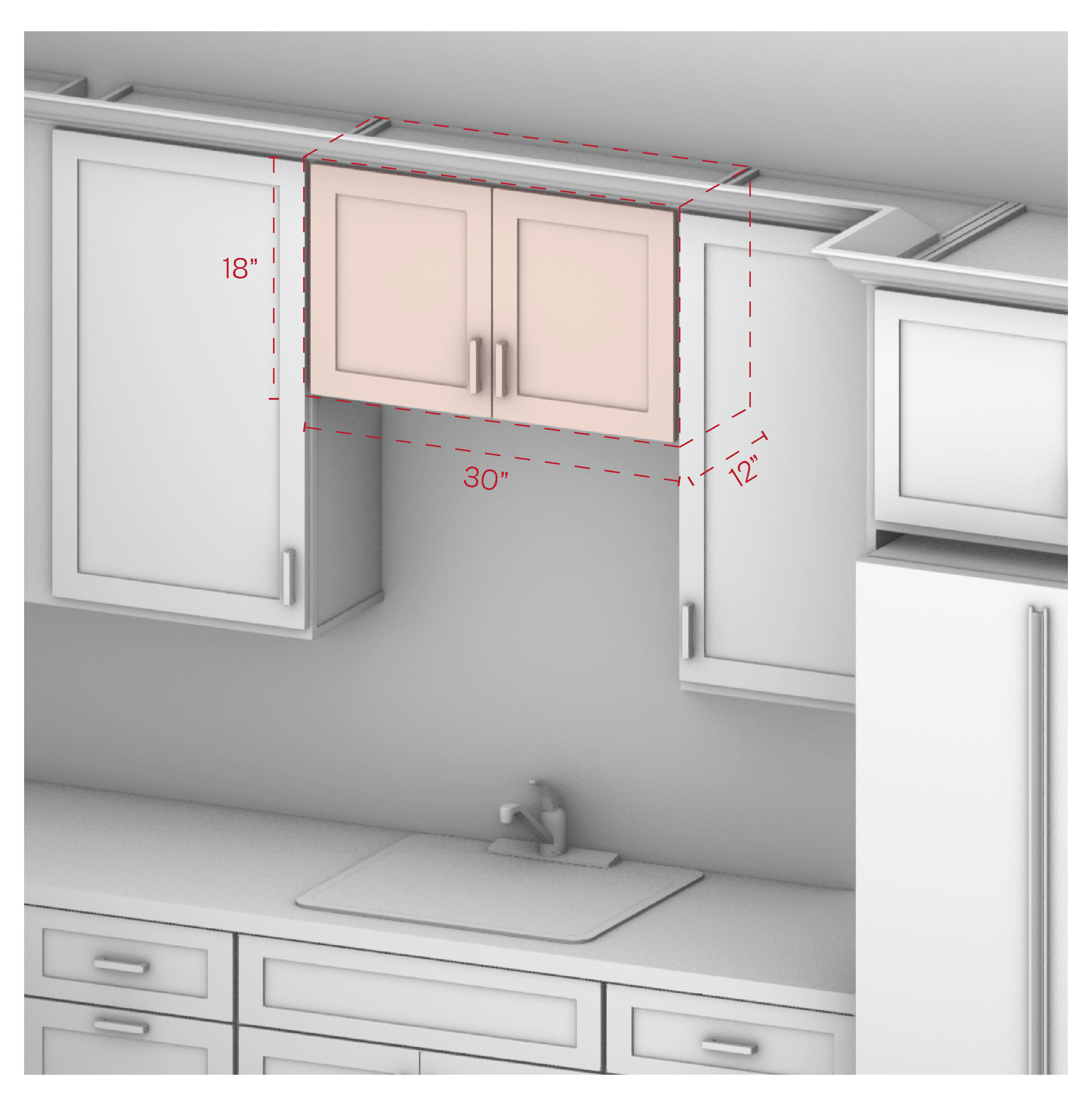 Wall Cabinet 30" Width 18" Height