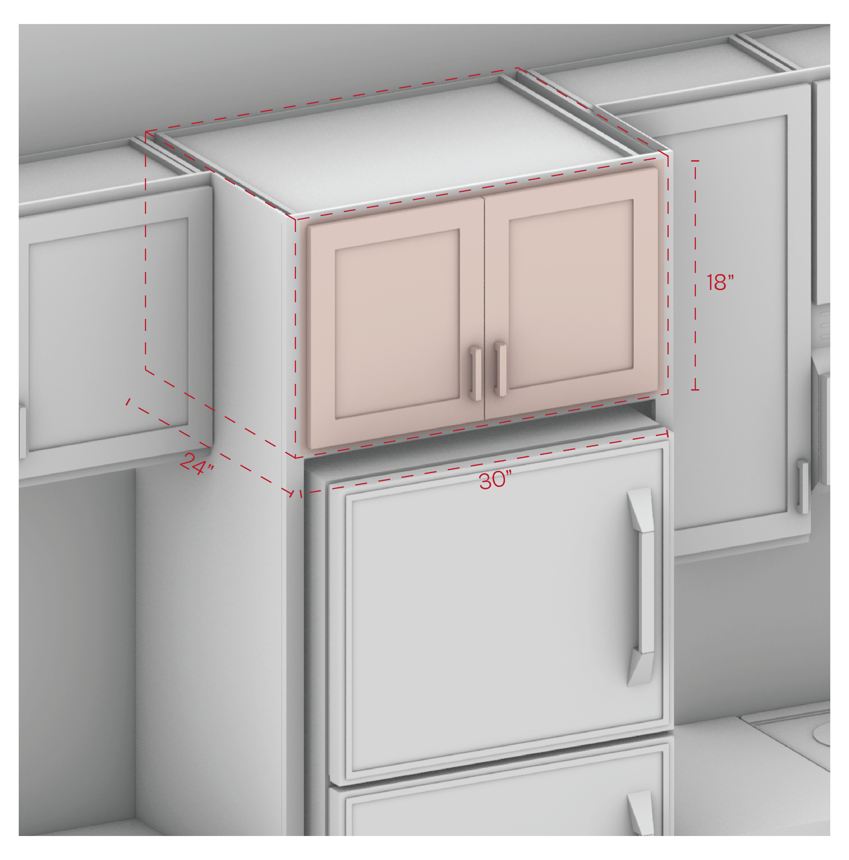 Wall Cabinet 30" Width 18" Height